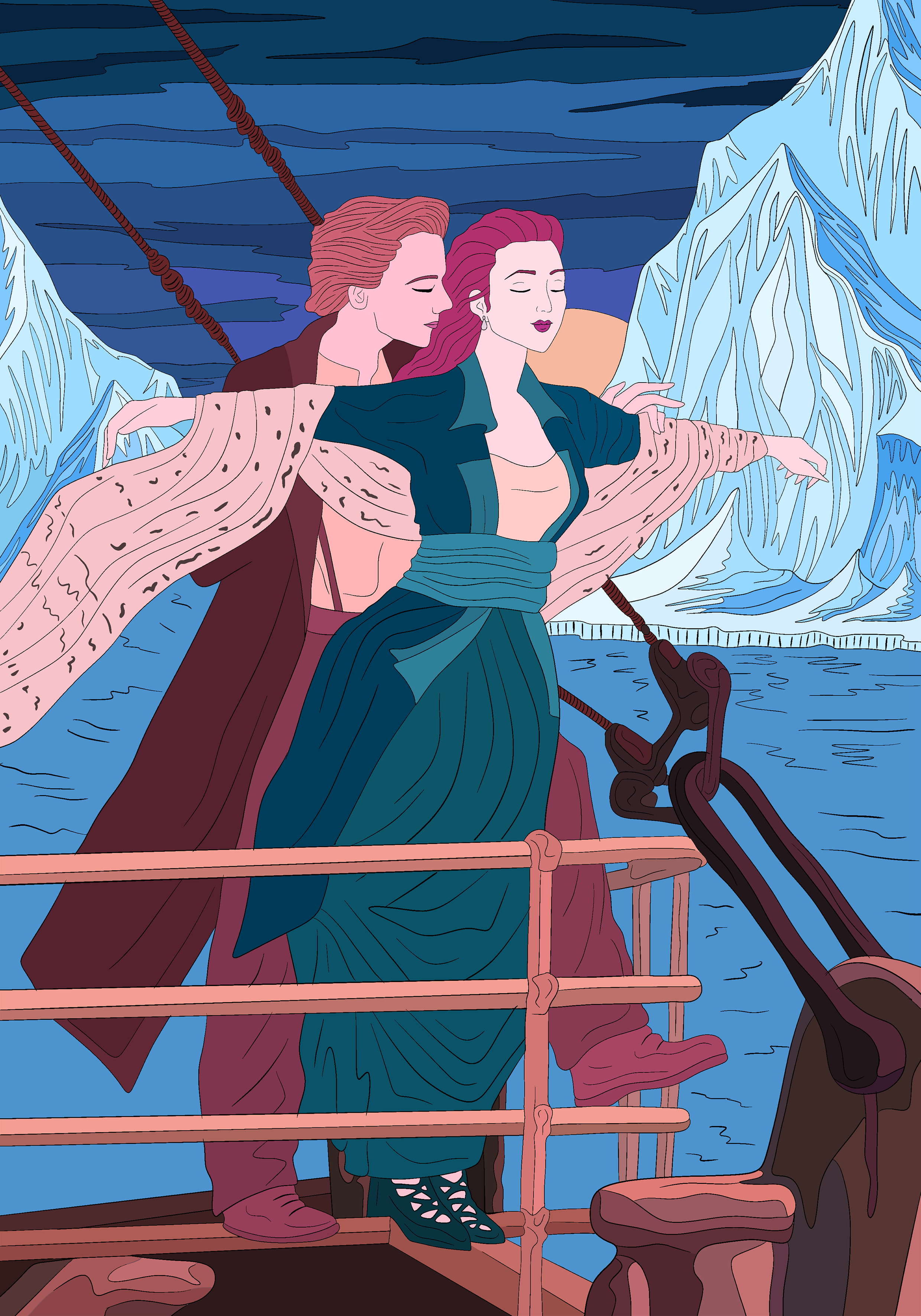 Рекламный постер к фильму "Титаник" (фан-арт)) — Изображение №2 — Иллюстрация на Dprofile