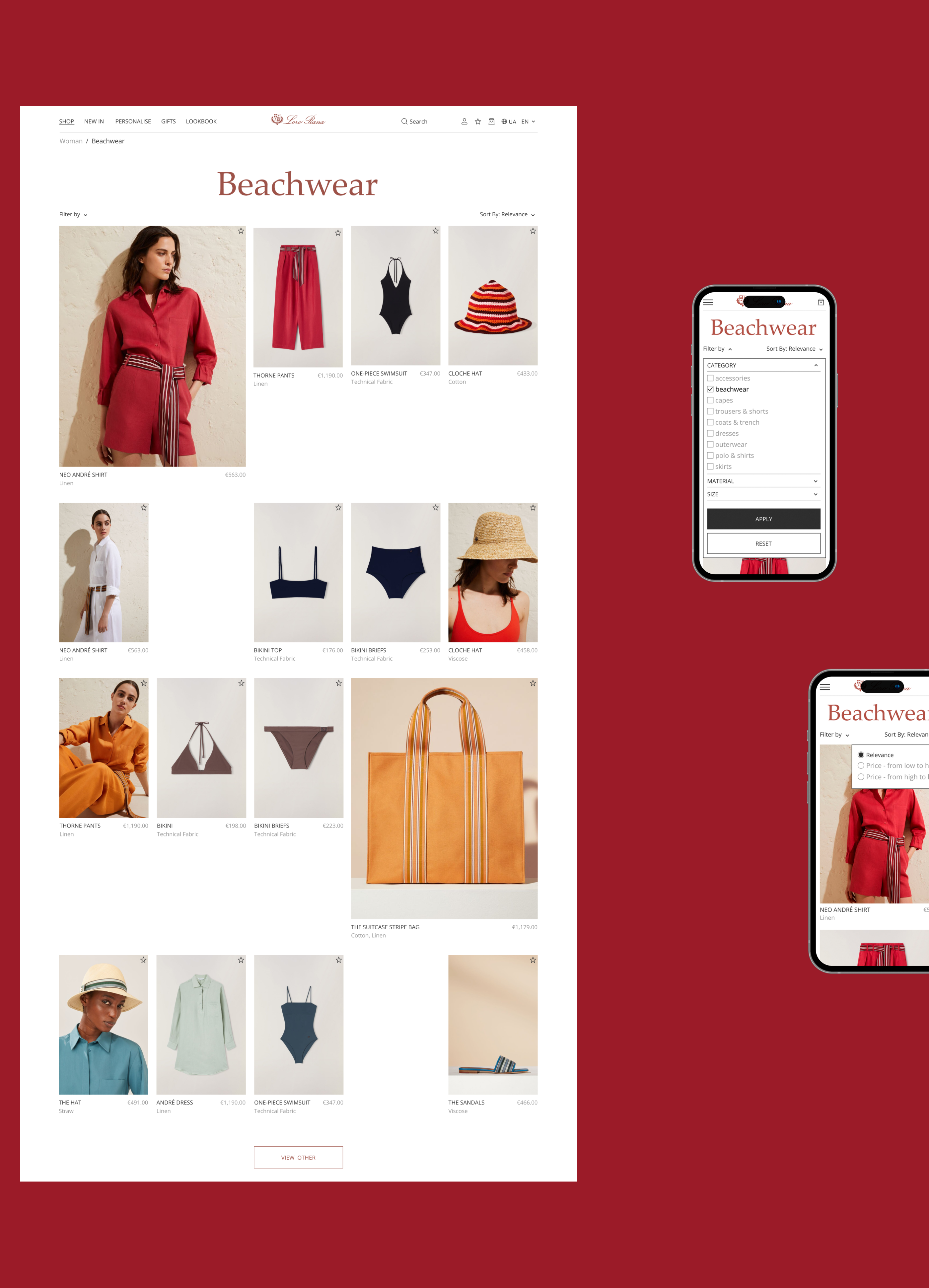 LORO PIANA / E-commerce redesign — Изображение №4 — Интерфейсы на Dprofile