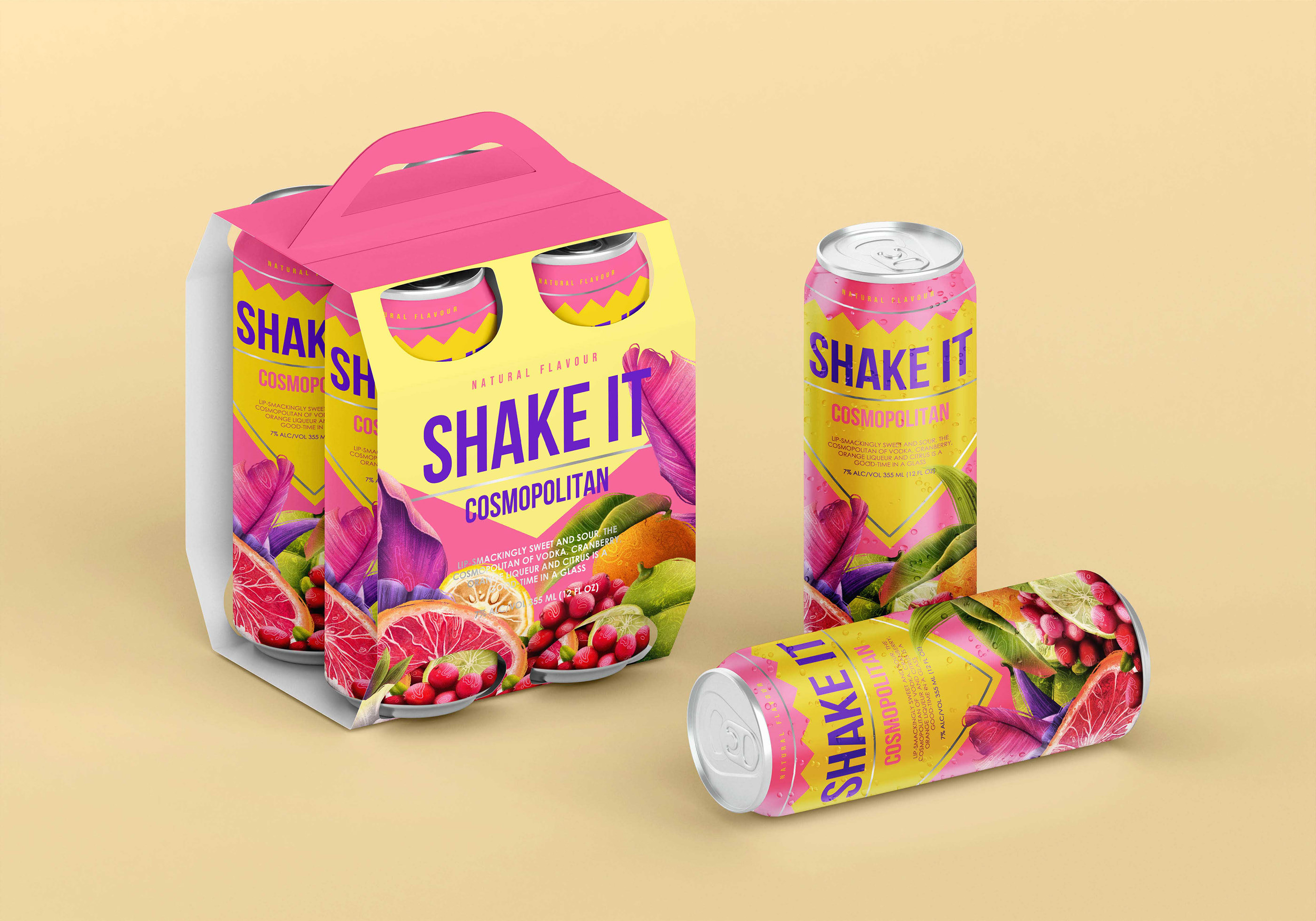 SHAKE IT | Fruit cocktails | Packaging — Изображение №3 — Брендинг, Иллюстрация на Dprofile
