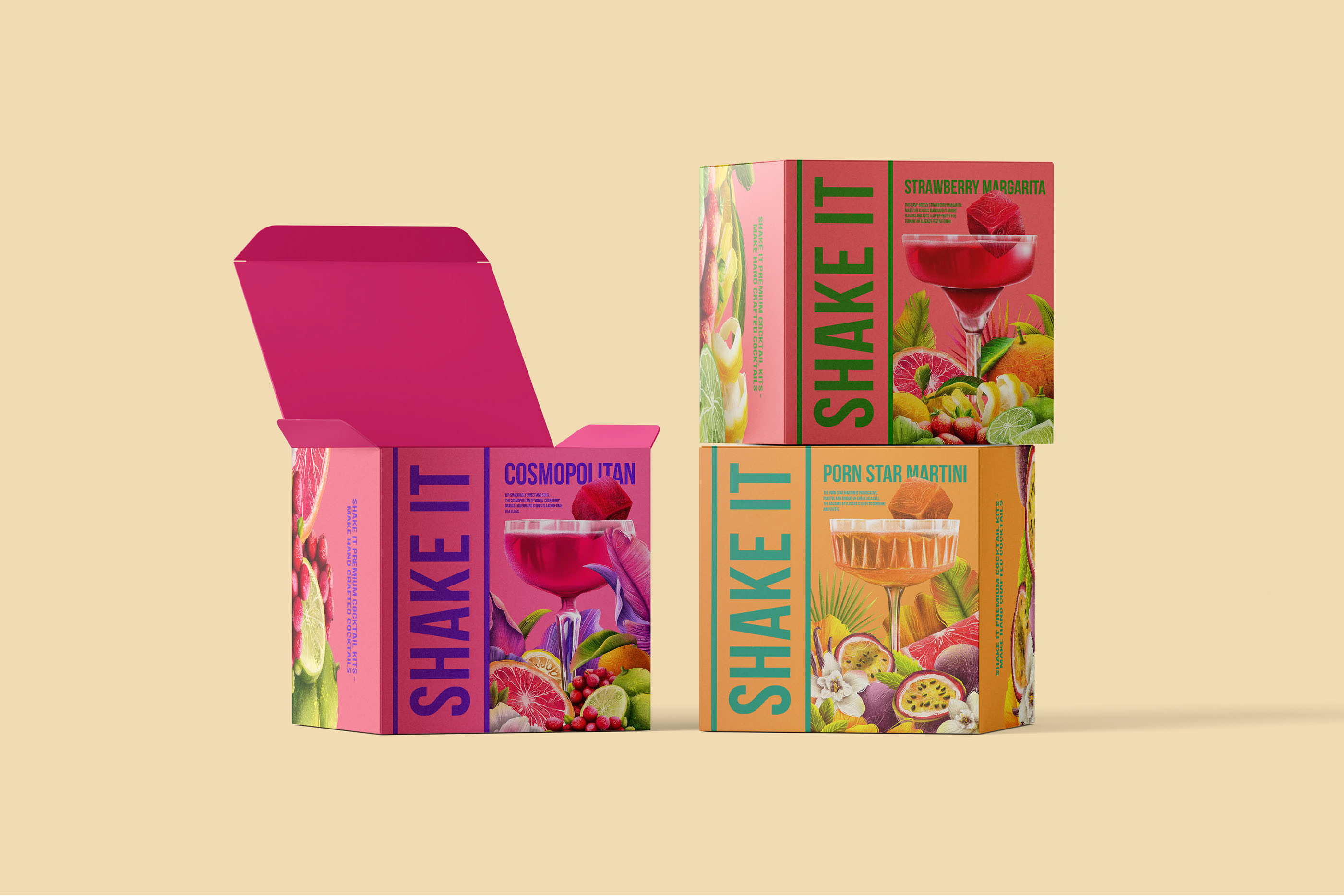 SHAKE IT | Fruit cocktails | Packaging — Изображение №5 — Брендинг, Иллюстрация на Dprofile