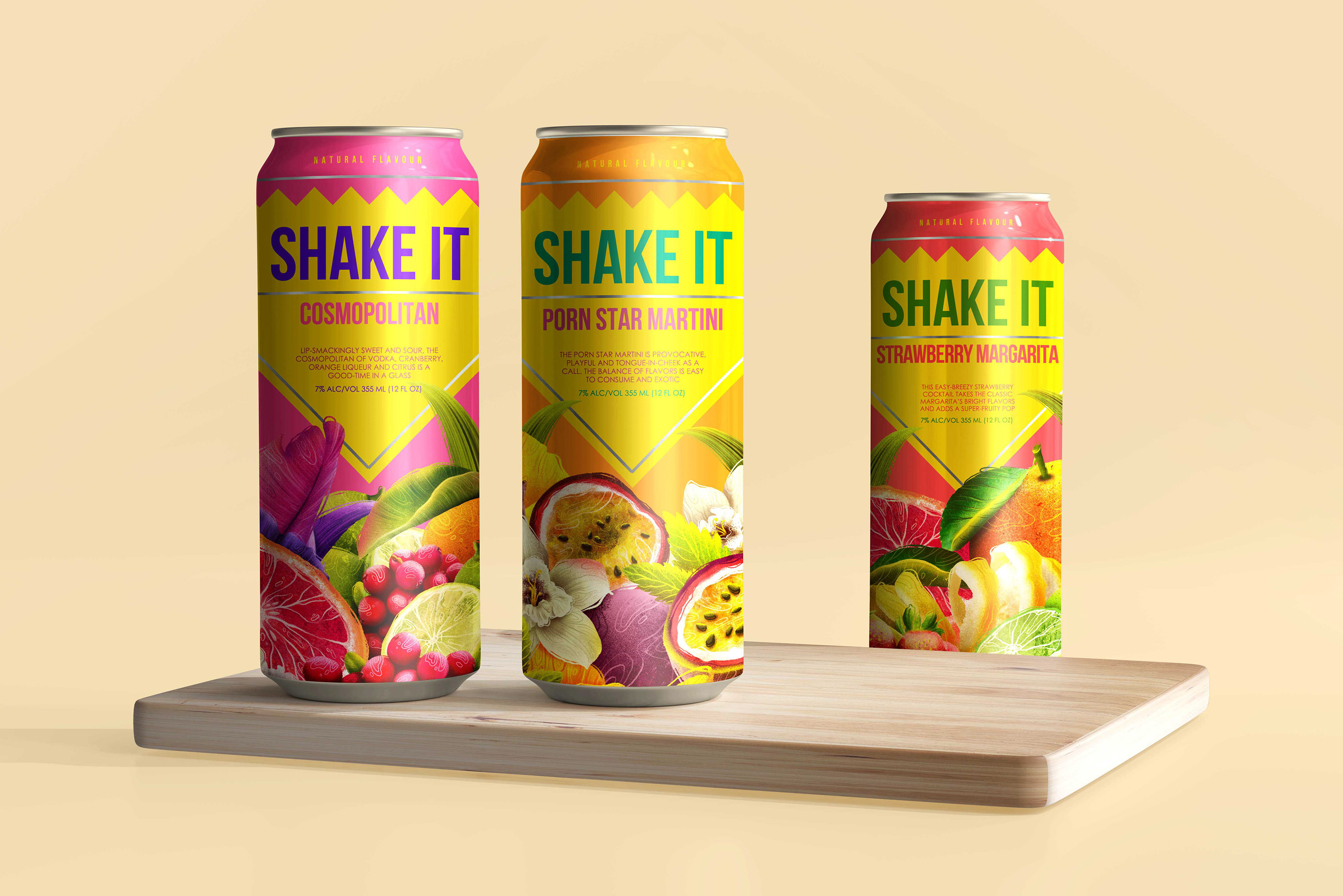 SHAKE IT | Fruit cocktails | Packaging — Изображение №4 — Брендинг, Иллюстрация на Dprofile