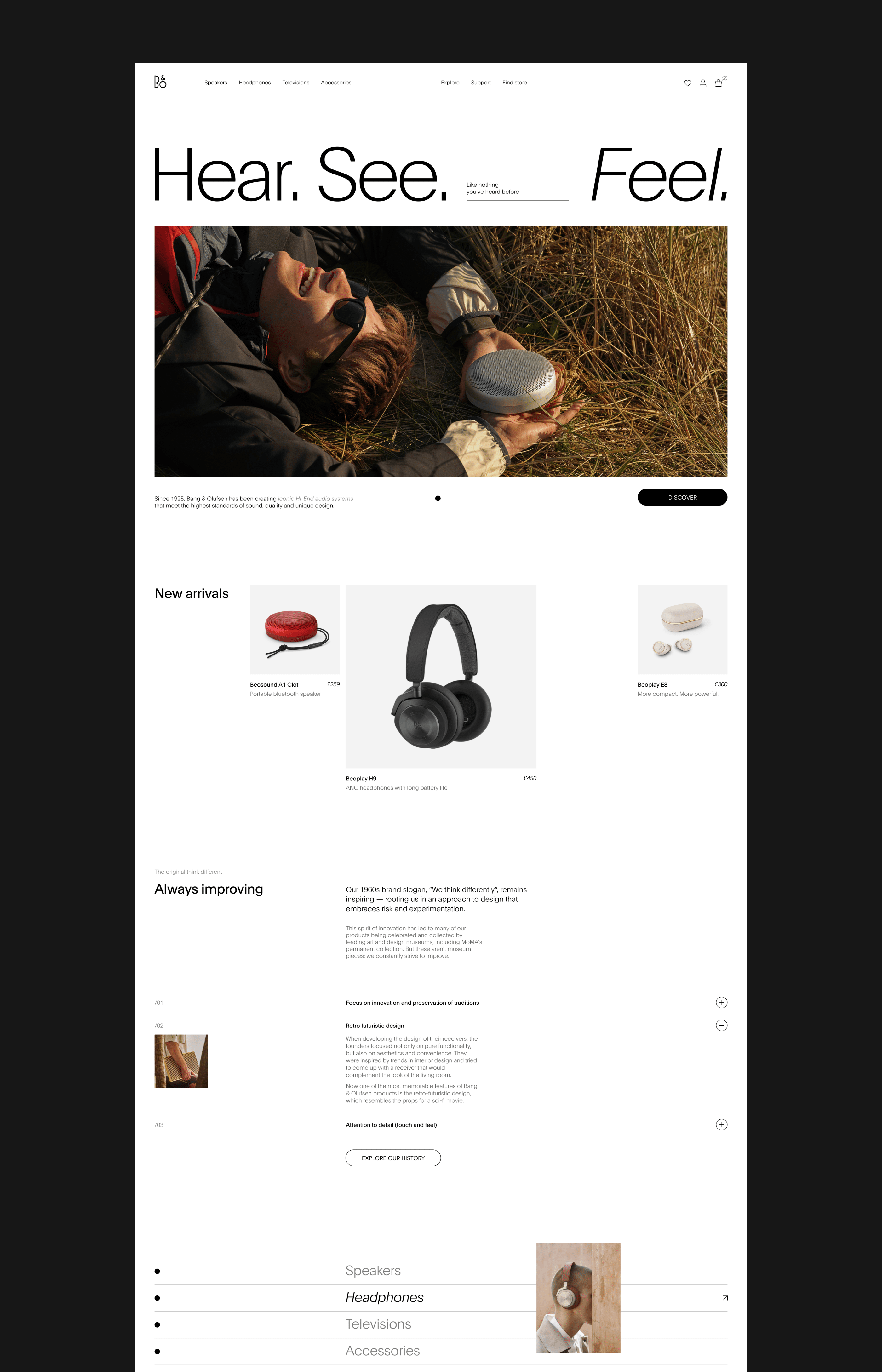 Bang&Olufsen | E-commerce redesign — Изображение №2 — Интерфейсы, Графика на Dprofile
