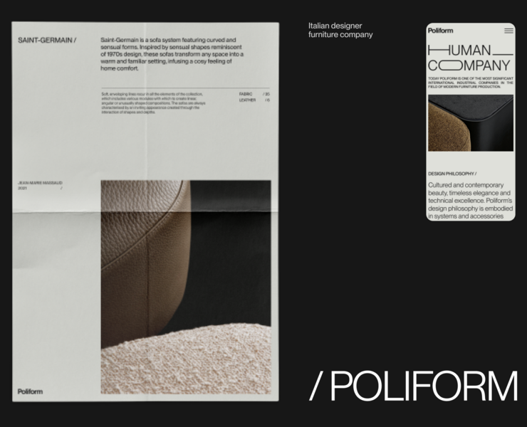Poliform | corporate redesign — Интерфейсы, Графика на Dprofile