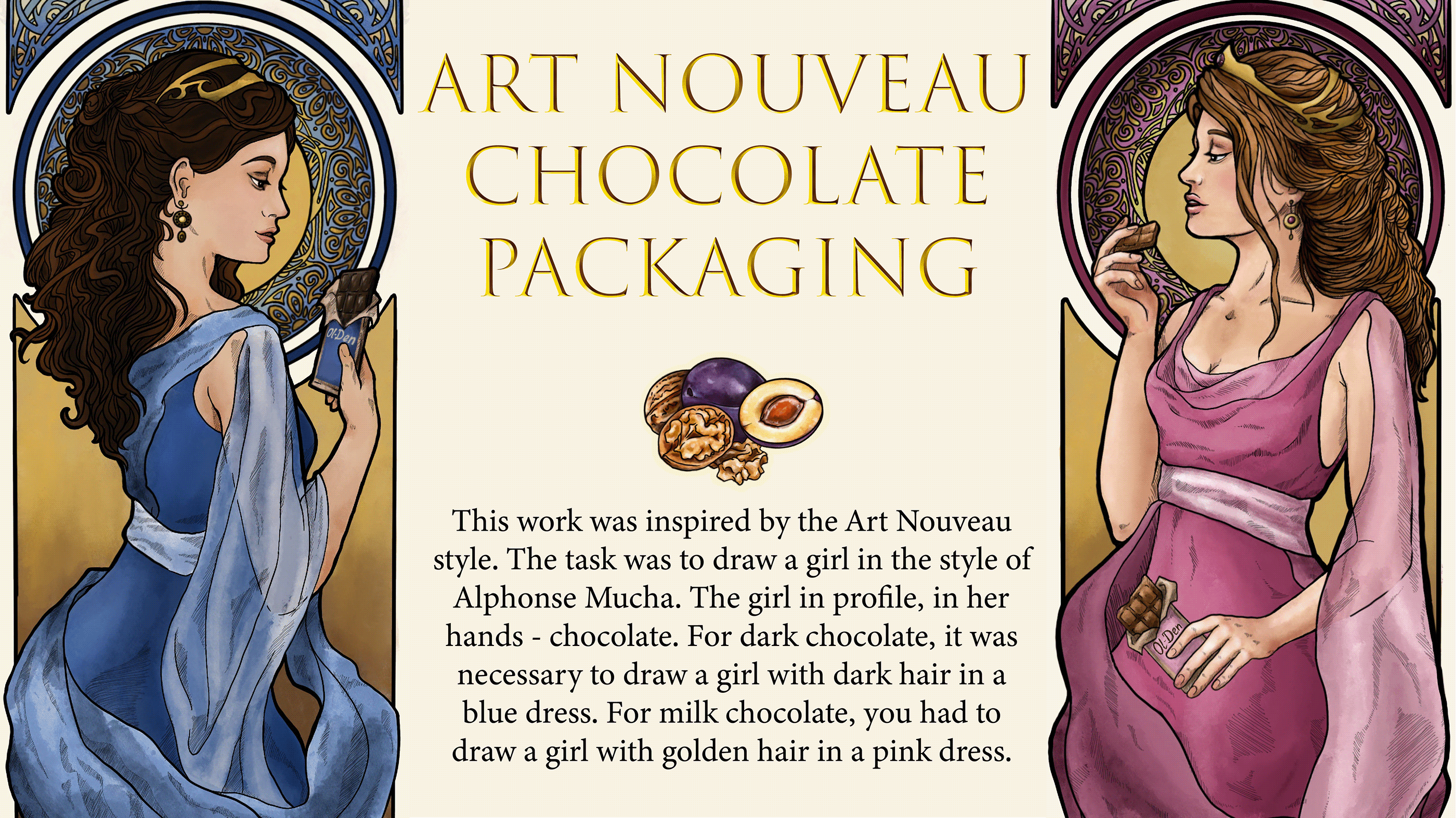 Chocolate packaging (art nouveau) — Изображение №1 — Иллюстрация, Графика на Dprofile