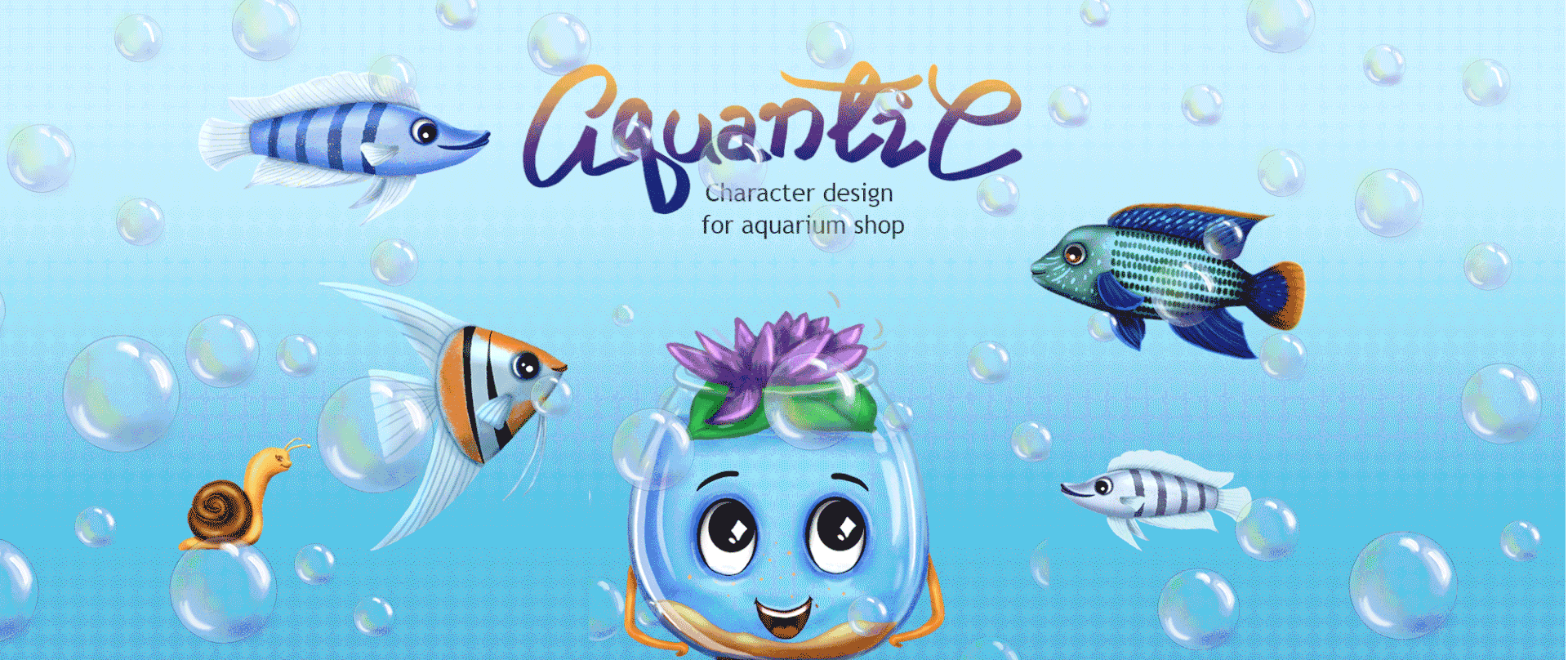 Character design for aquarium store — Изображение №1 — Иллюстрация, Маркетинг на Dprofile