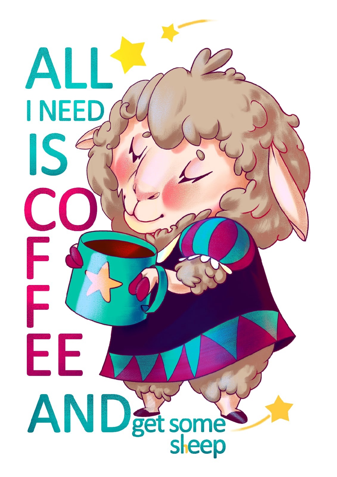 All I need is coffee and get some s(h)leep — Изображение №1 — Иллюстрация на Dprofile
