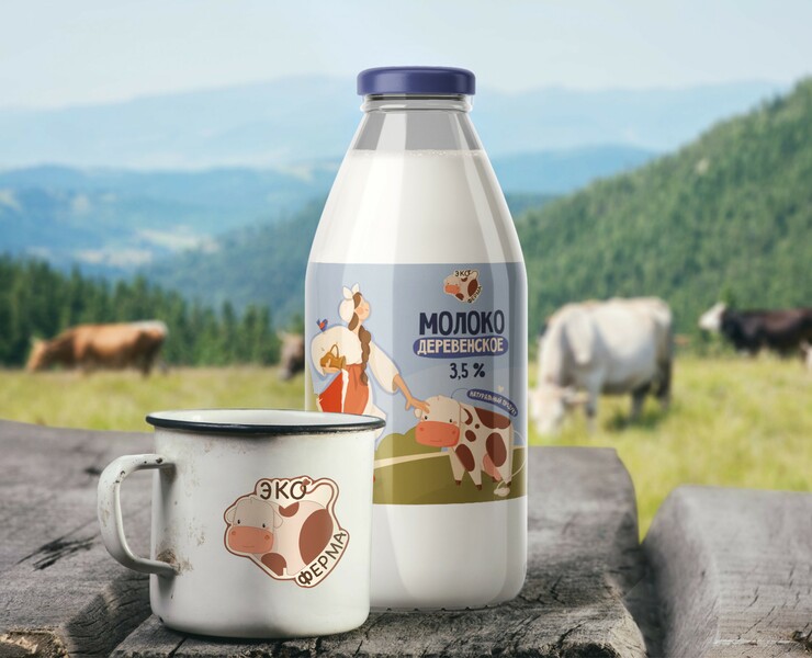 ИЛЛЮСТРАЦИИ ДЛЯ УПАКОВКИ МОЛОЧНОЙ ПРОДУКЦИИ — Интерфейсы, Брендинг на Dprofile