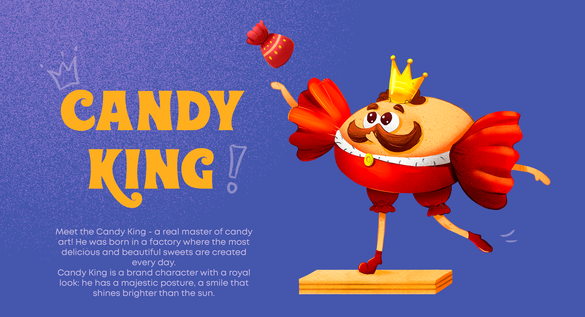 Candy King - Бренд-персонаж для кондитерской фабрики — Изображение №1 — Брендинг, Иллюстрация на Dprofile