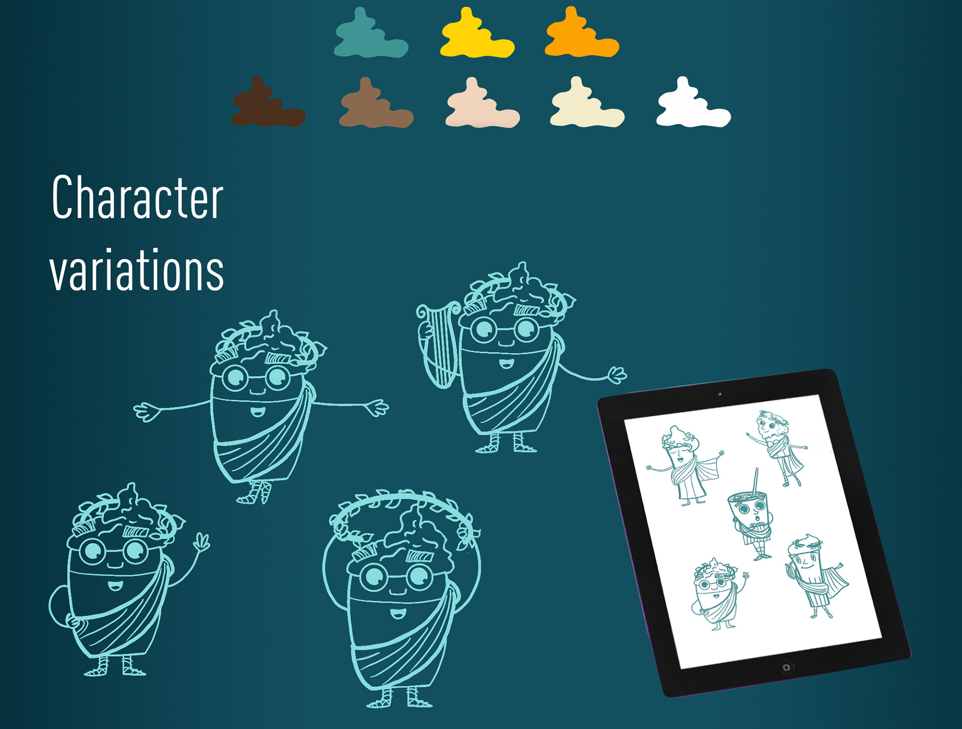Brand character for the greek cafe. Frapikos — Изображение №3 — Иллюстрация на Dprofile