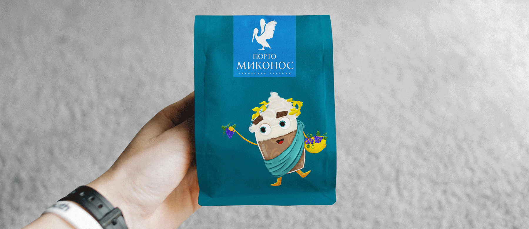 Brand character for the greek cafe. Frapikos — Изображение №8 — Иллюстрация на Dprofile