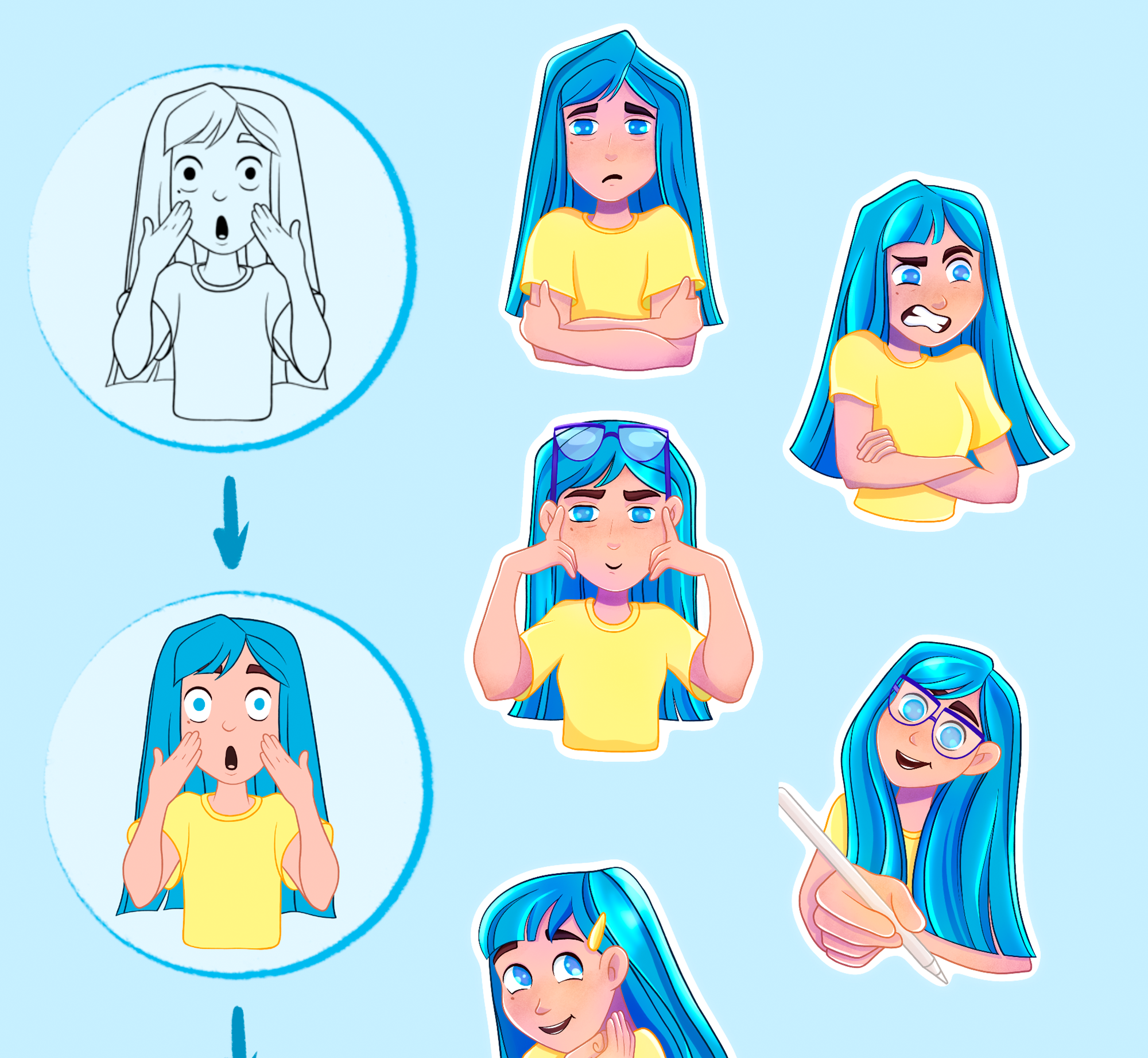 Стикер пак — Изображение №5 — Иллюстрация на Dprofile