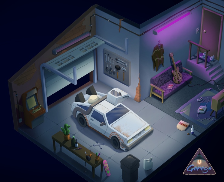 Концепт гаража — Иллюстрация на Dprofile