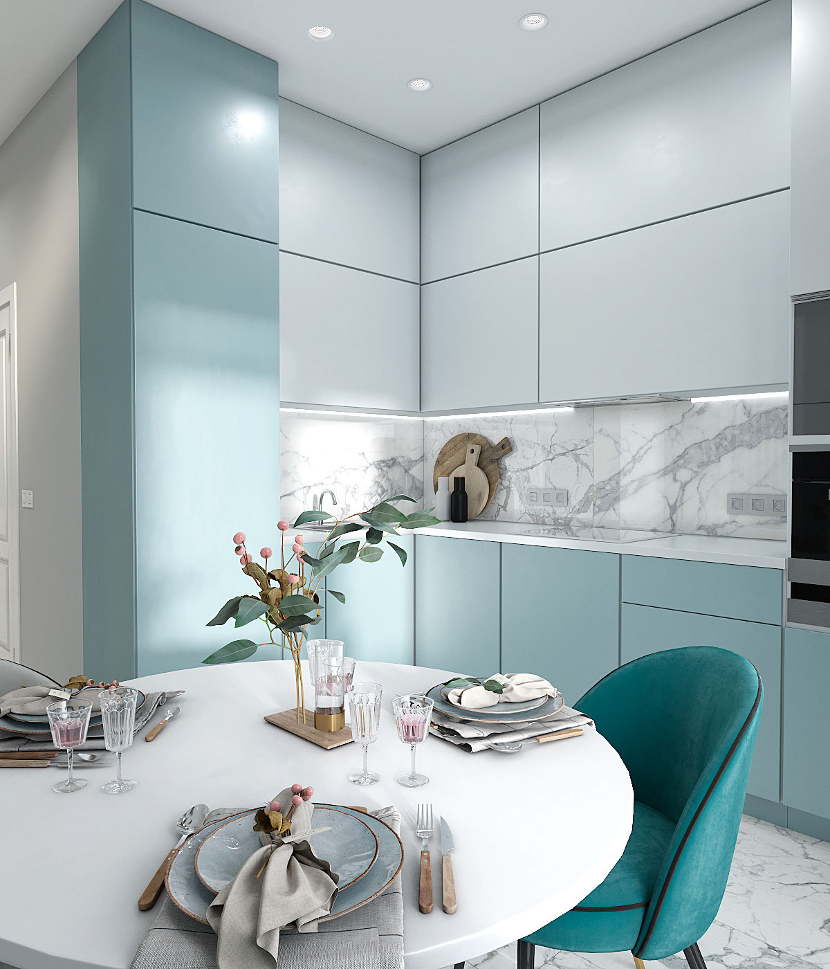 3Д Визуализация кухни и гостинной — Изображение №1 — 3D на Dprofile