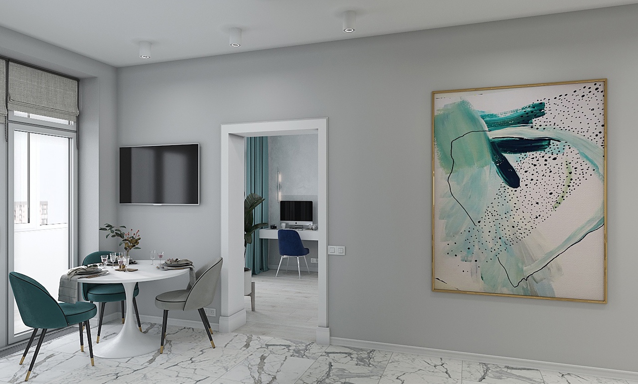 3Д Визуализация кухни и гостинной — Изображение №3 — 3D на Dprofile