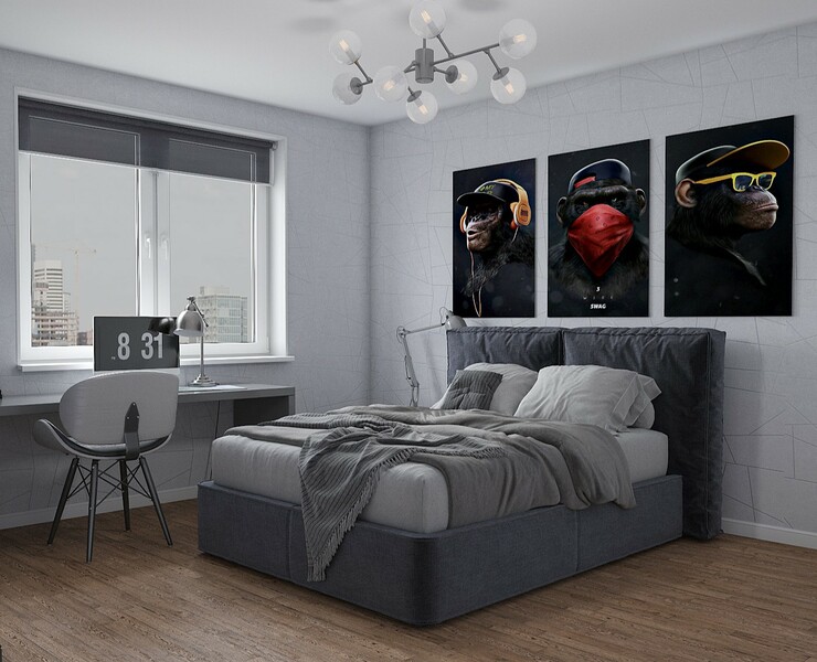 3Д Визуализация комнаты для мальчика подросткальчика — 3D на Dprofile