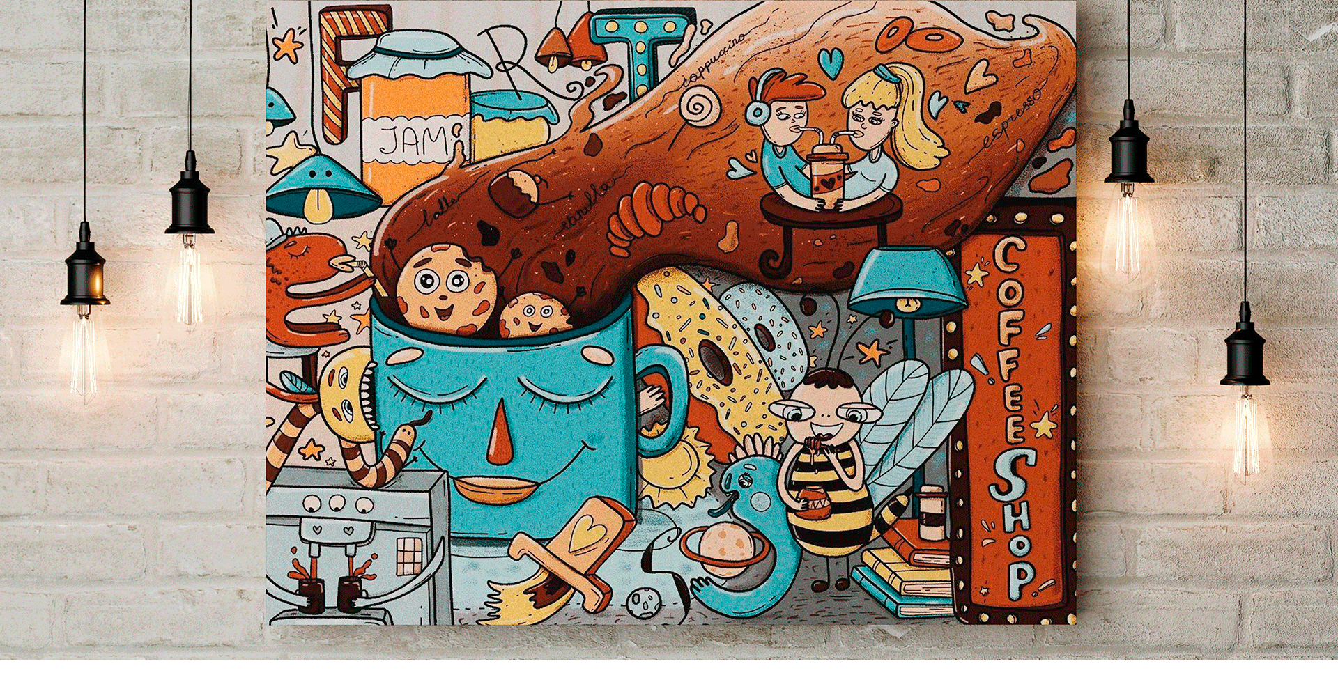 Illustration for a coffee shop — Изображение №2 — Иллюстрация, Маркетинг на Dprofile