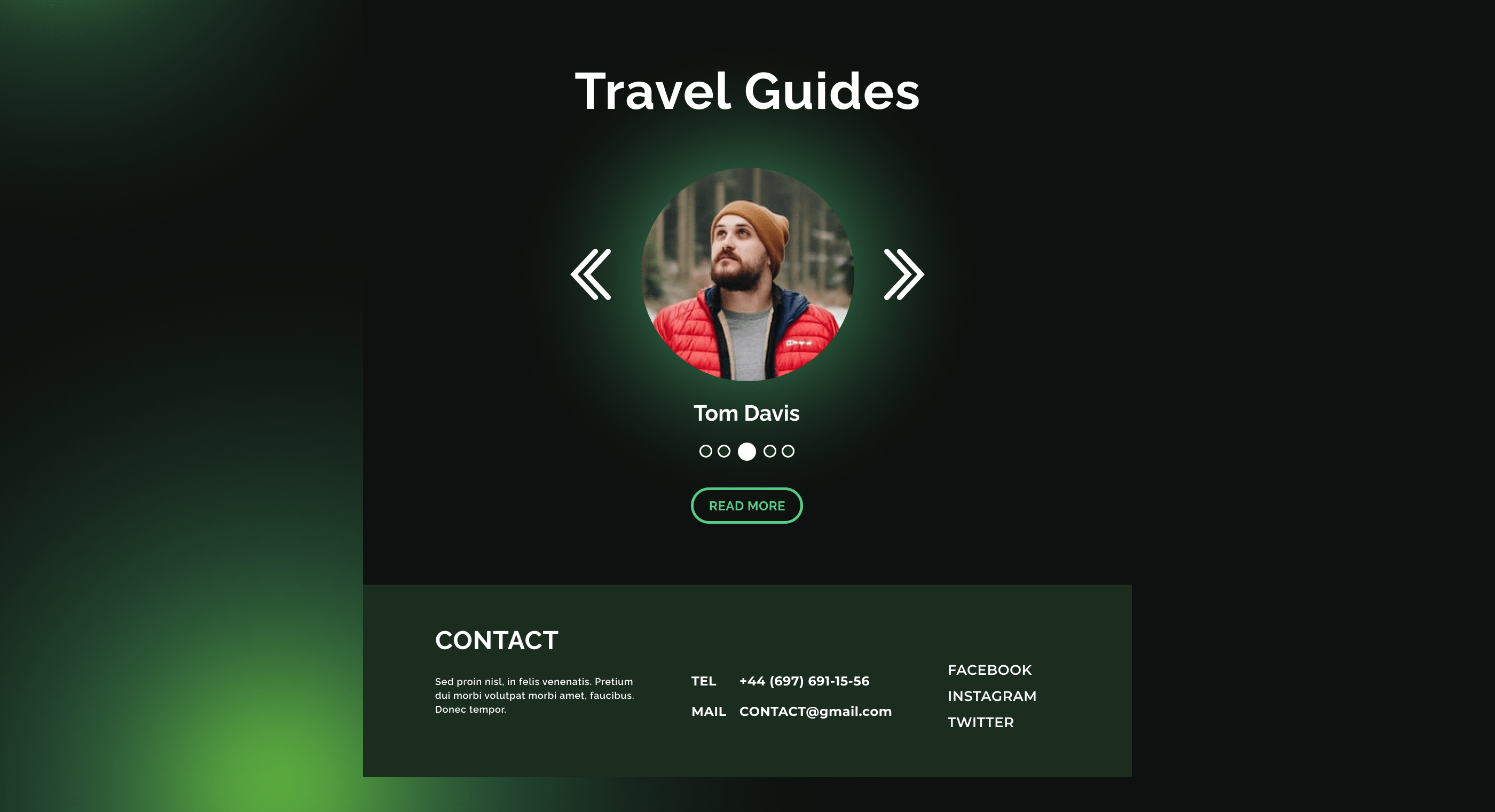 Mountain Tours, Landing Page for Travel Agency — Изображение №5 — Интерфейсы на Dprofile