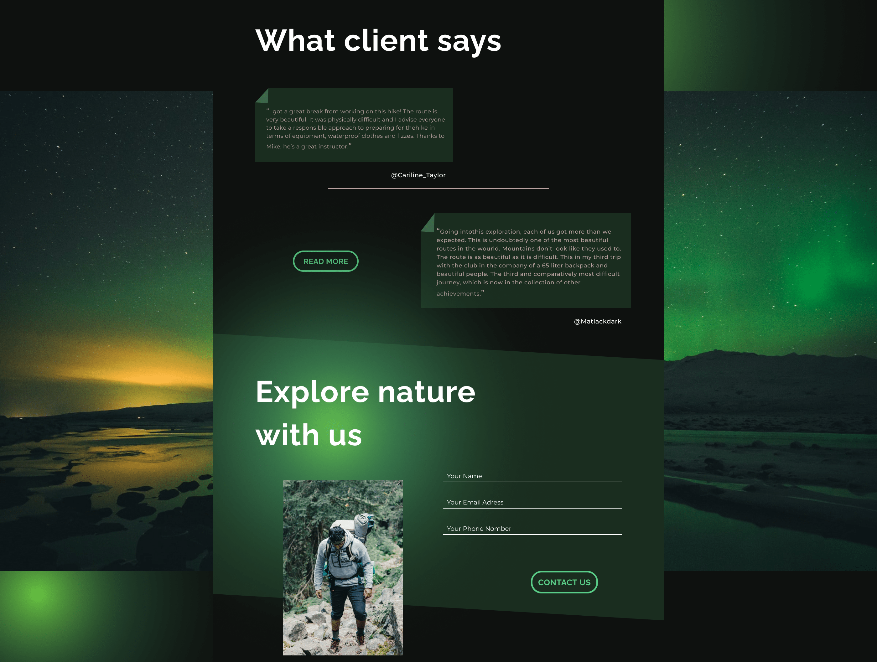 Mountain Tours, Landing Page for Travel Agency — Изображение №4 — Интерфейсы на Dprofile