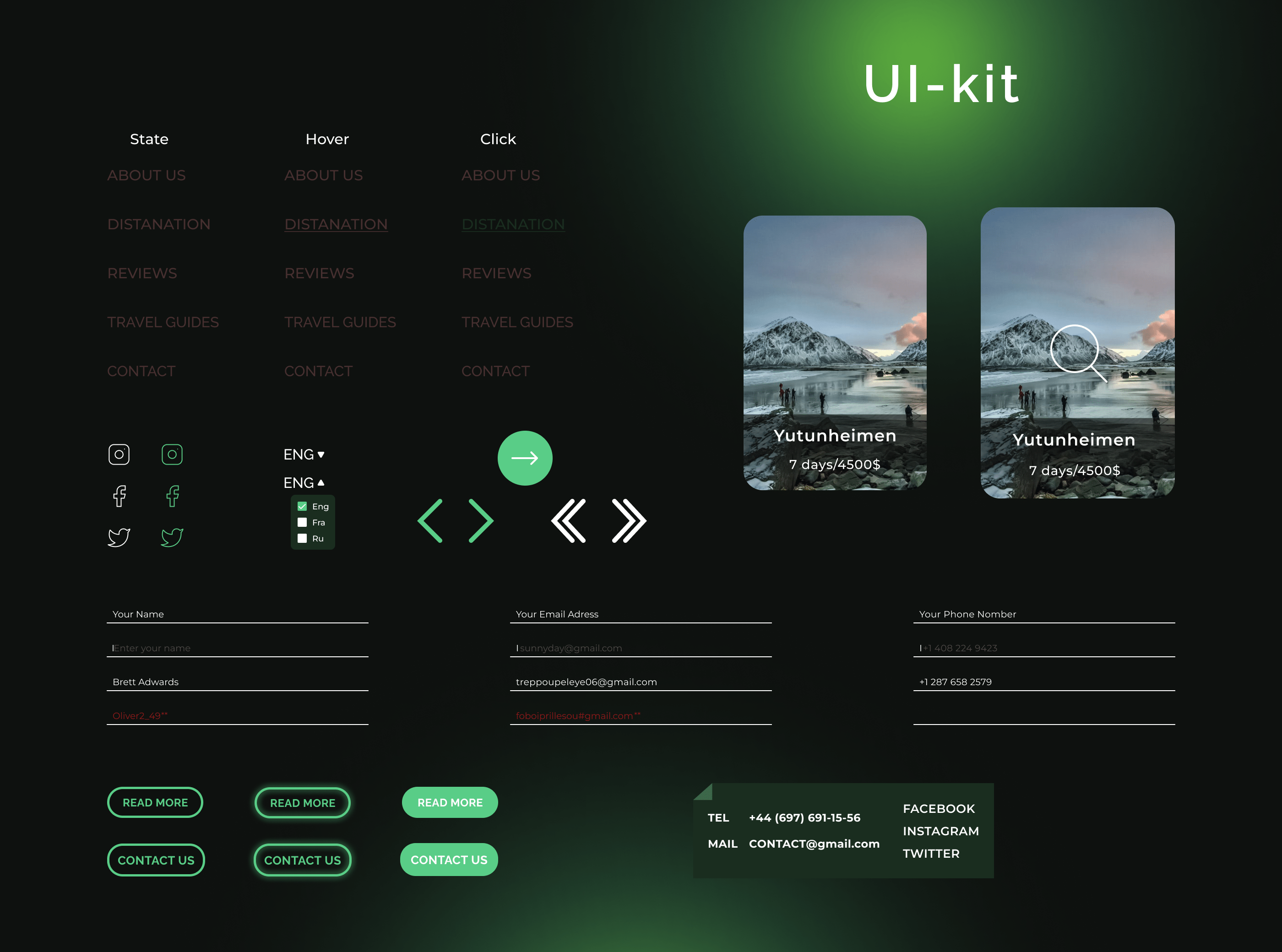 Mountain Tours, Landing Page for Travel Agency — Изображение №8 — Интерфейсы на Dprofile