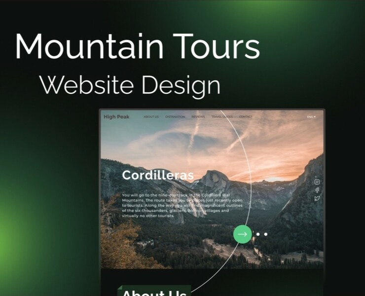 Mountain Tours, Landing Page for Travel Agency — Интерфейсы на Dprofile