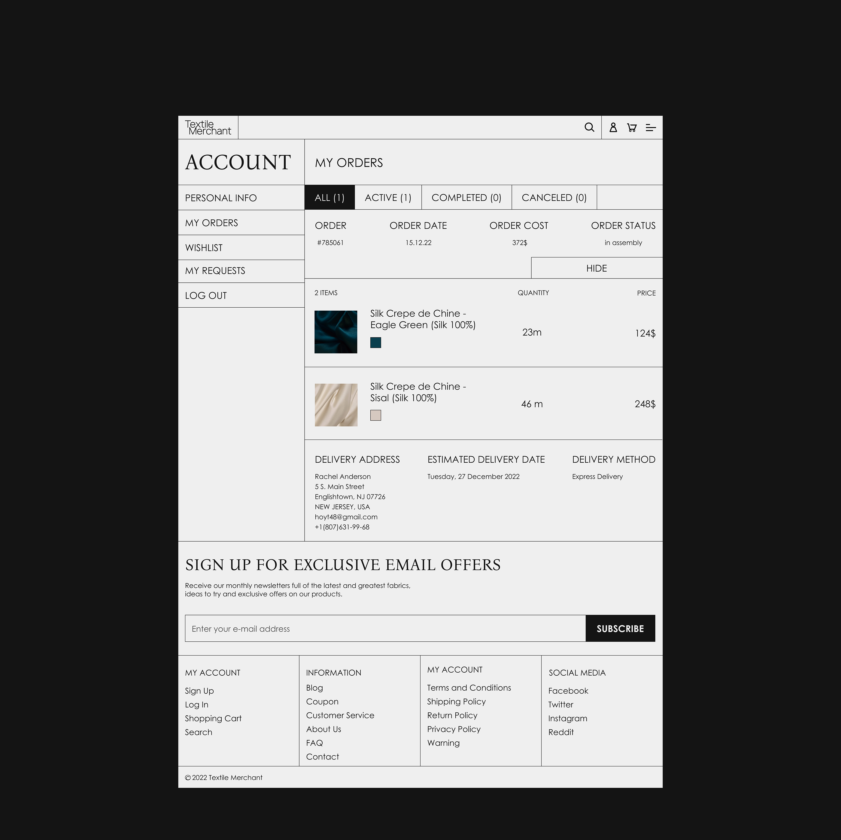 Fabric shop - Website — Изображение №17 — Интерфейсы на Dprofile