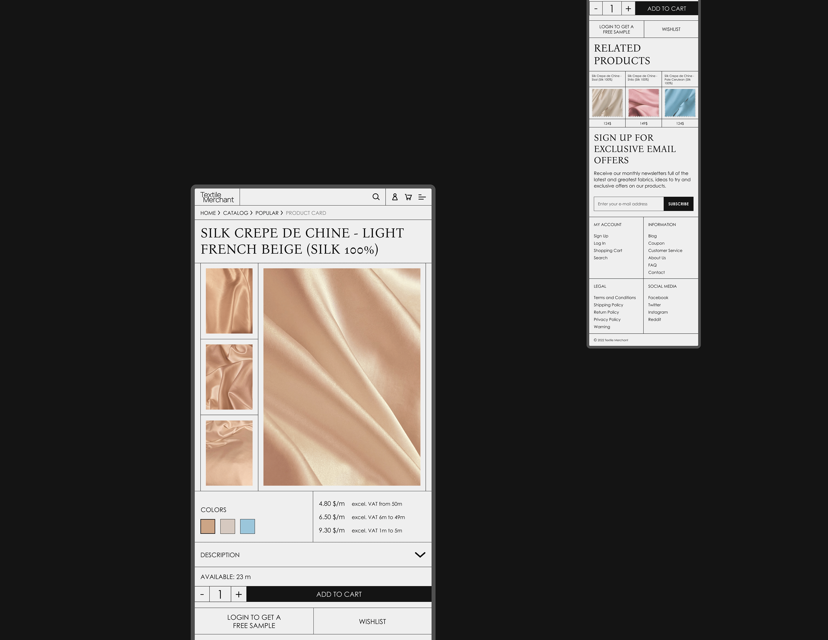 Fabric shop - Website — Изображение №8 — Интерфейсы на Dprofile