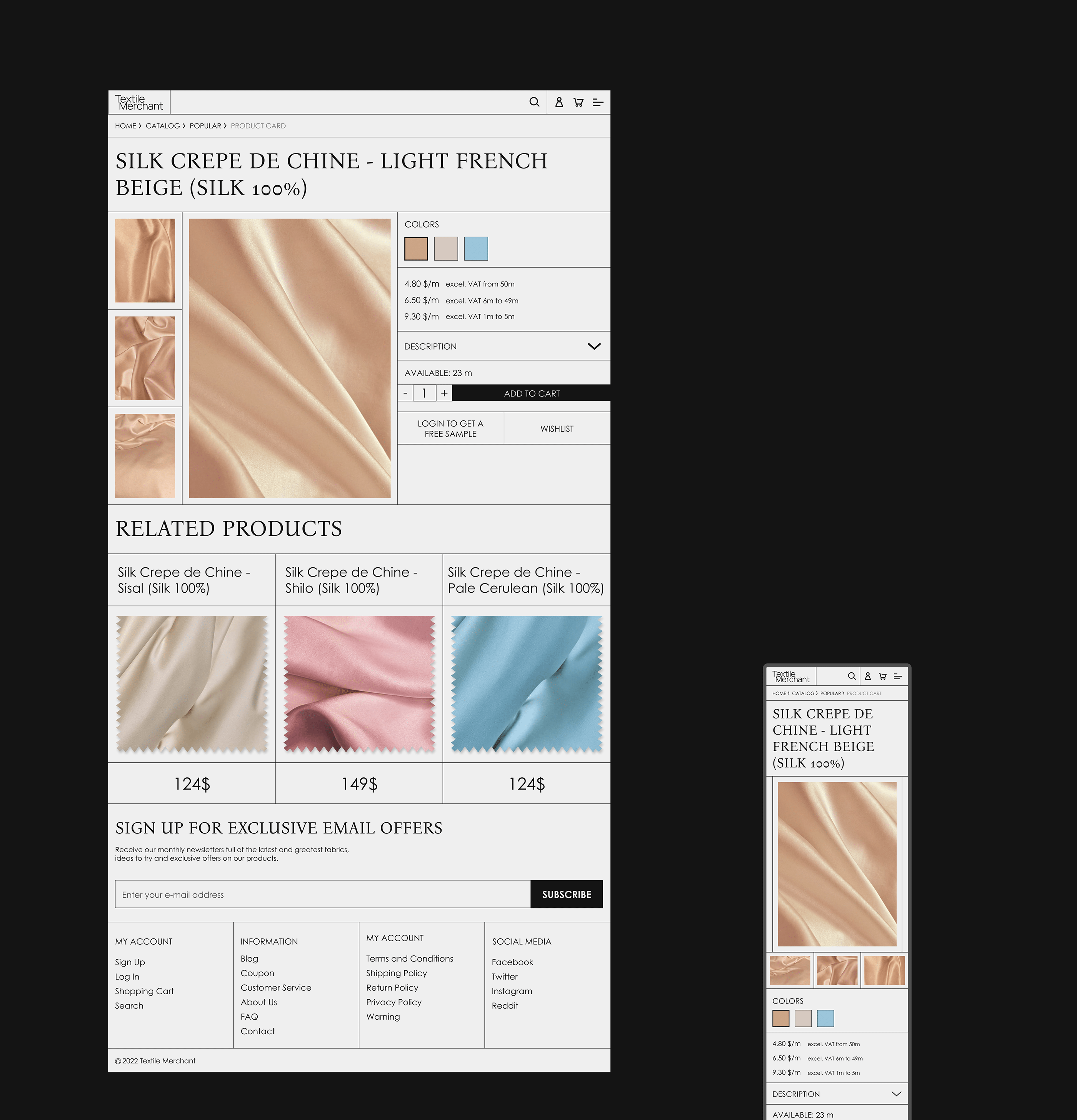 Fabric shop - Website — Изображение №7 — Интерфейсы на Dprofile