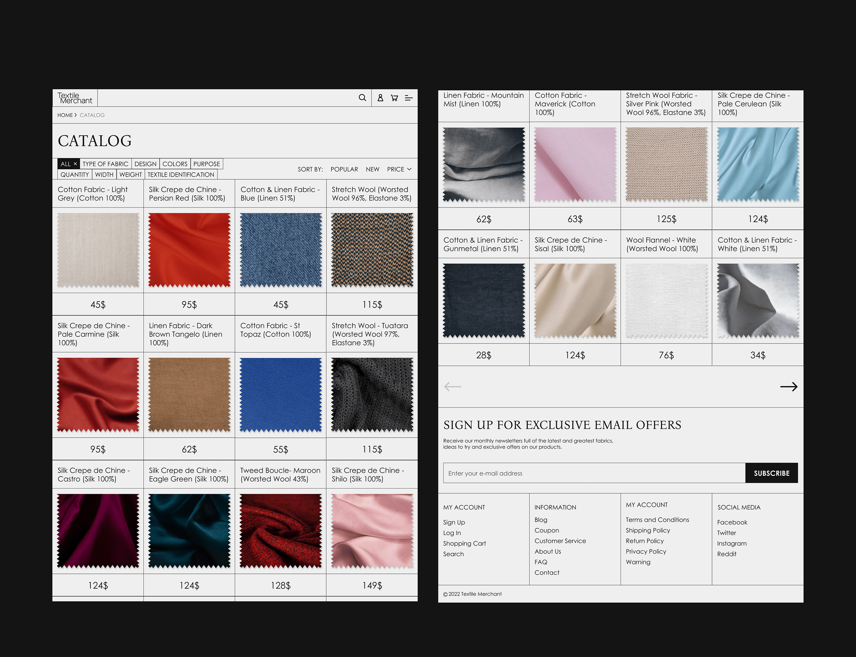 Fabric shop - Website — Изображение №11 — Интерфейсы на Dprofile