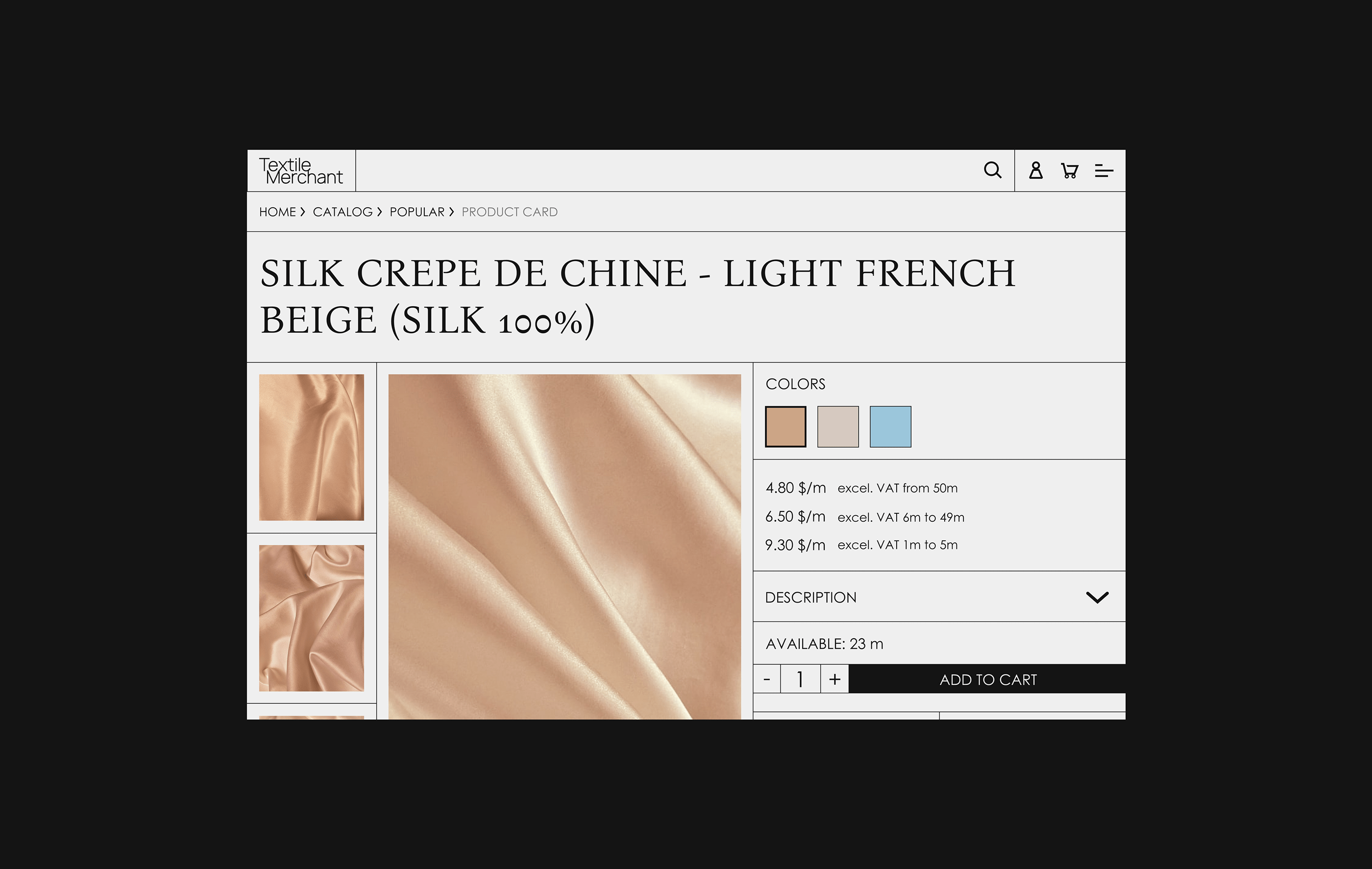 Fabric shop - Website — Изображение №1 — Интерфейсы на Dprofile