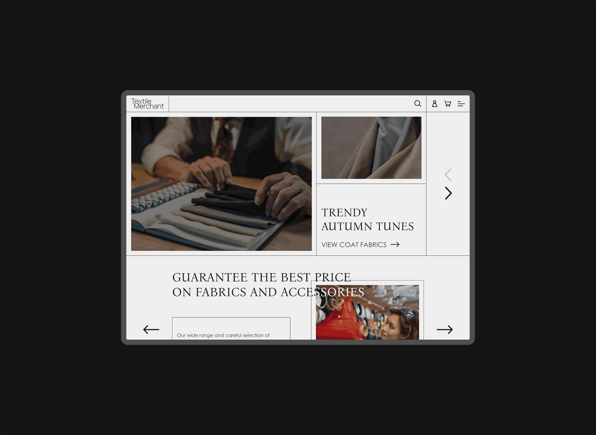 Fabric shop - Website — Изображение №4 — Интерфейсы на Dprofile
