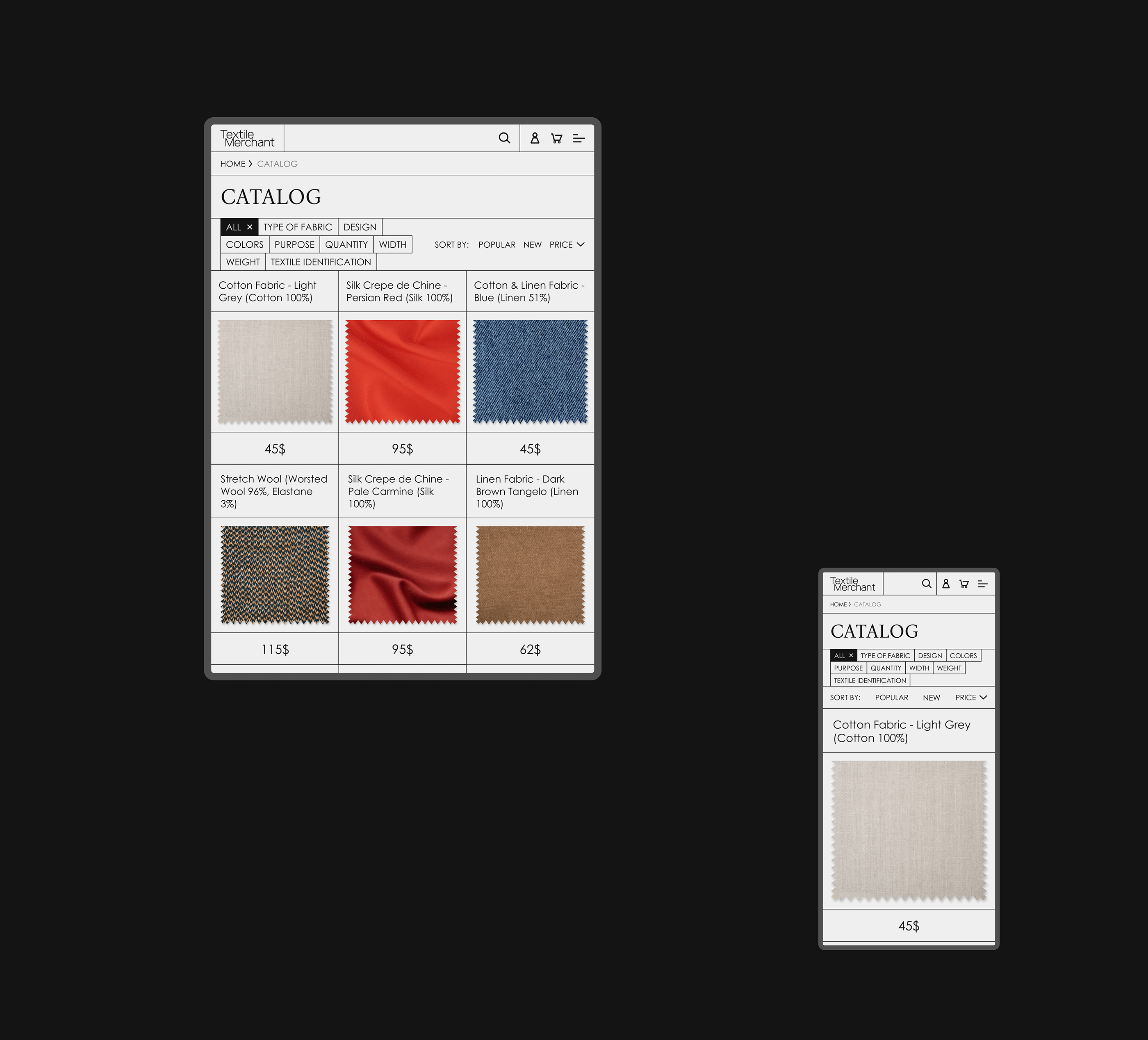Fabric shop - Website — Изображение №12 — Интерфейсы на Dprofile