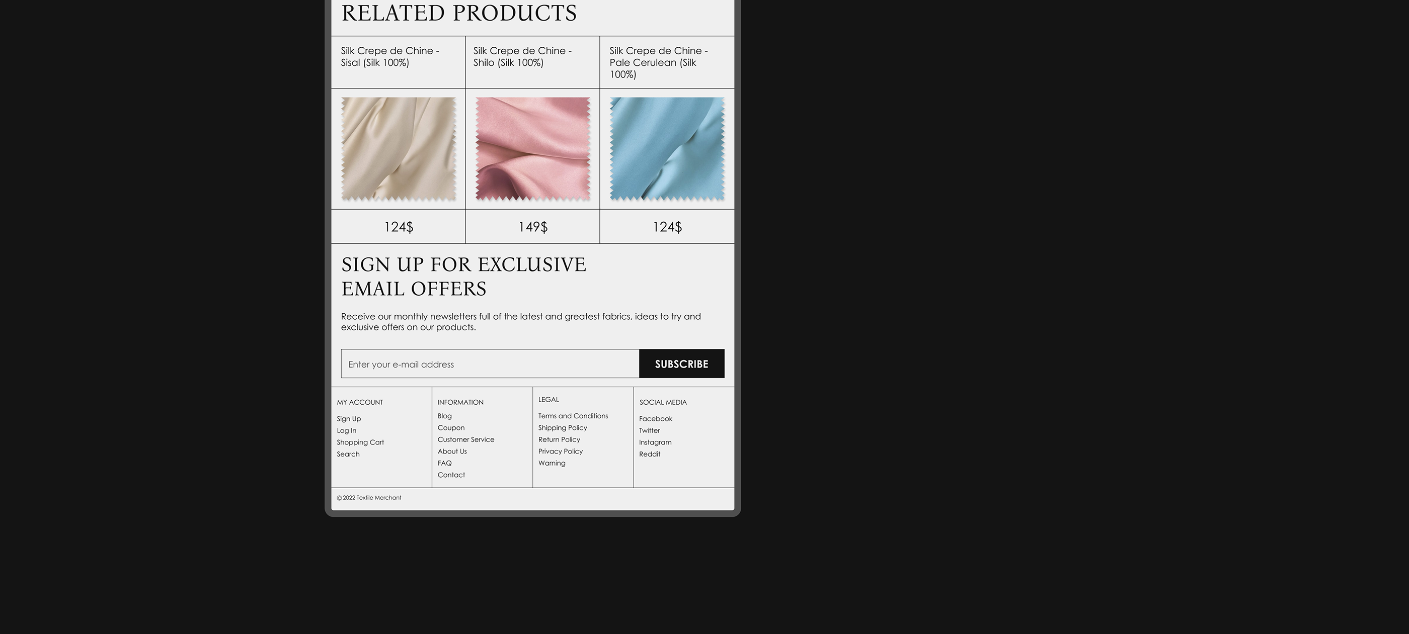 Fabric shop - Website — Изображение №9 — Интерфейсы на Dprofile