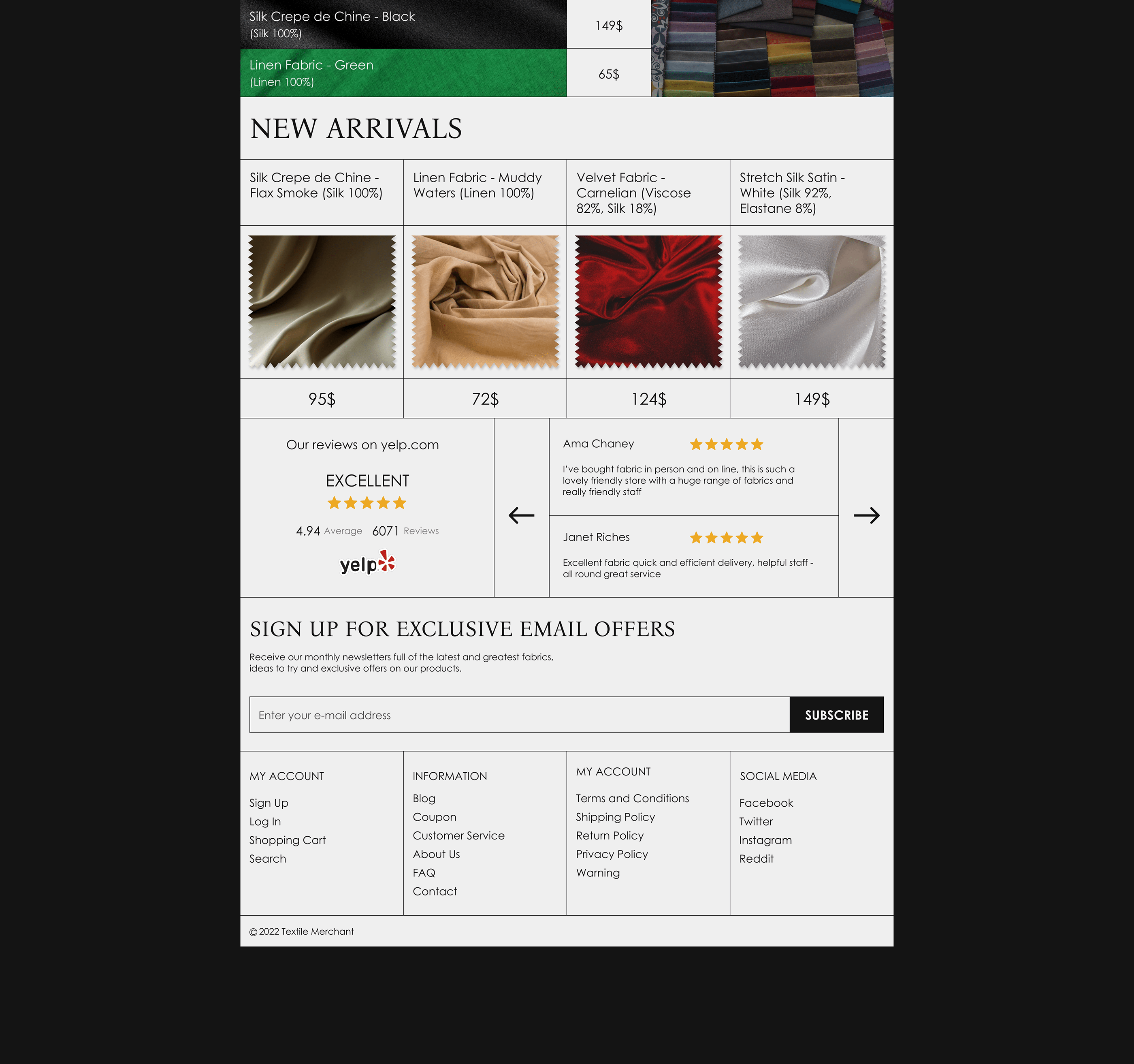 Fabric shop - Website — Изображение №6 — Интерфейсы на Dprofile