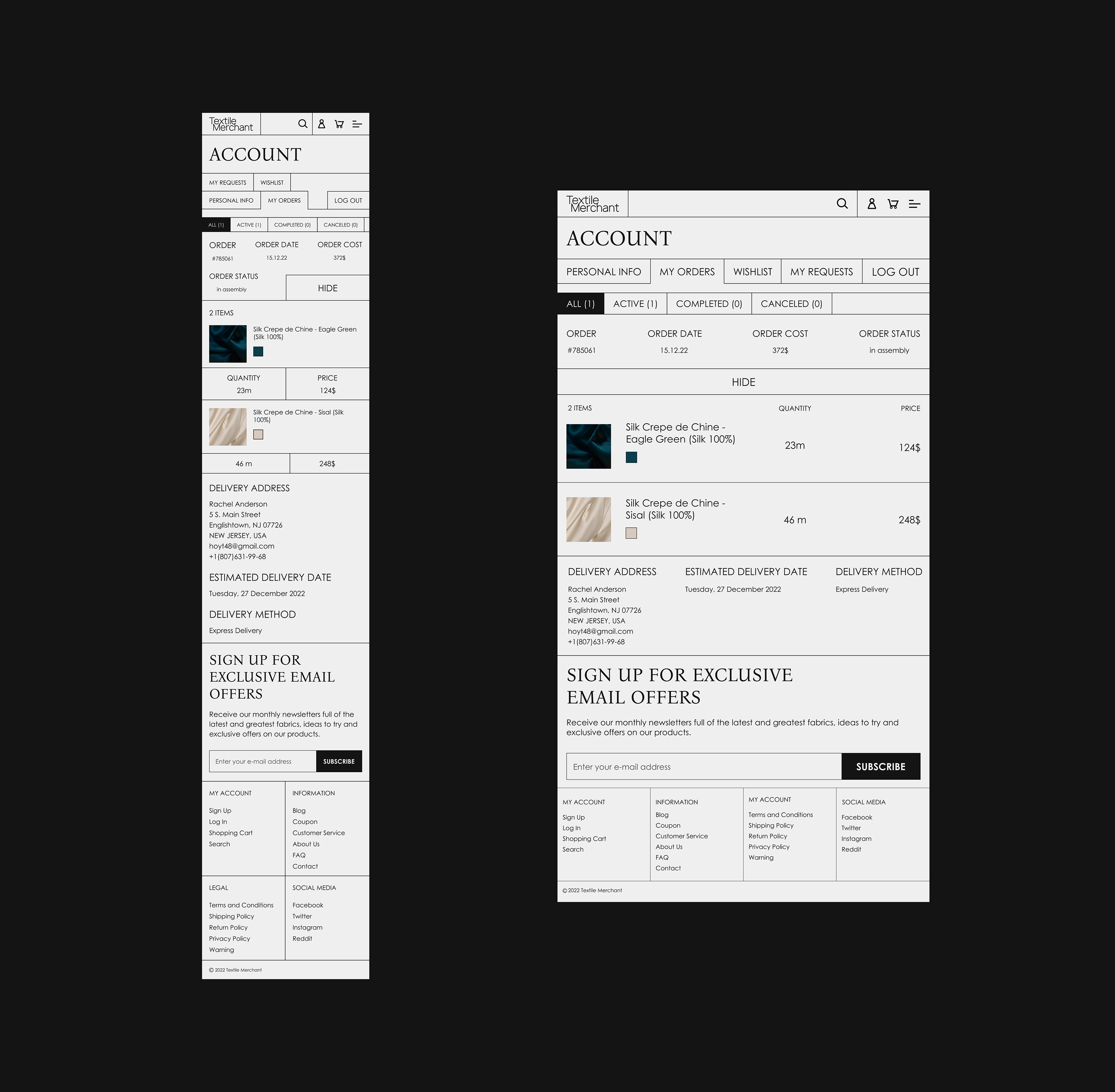 Fabric shop - Website — Изображение №18 — Интерфейсы на Dprofile