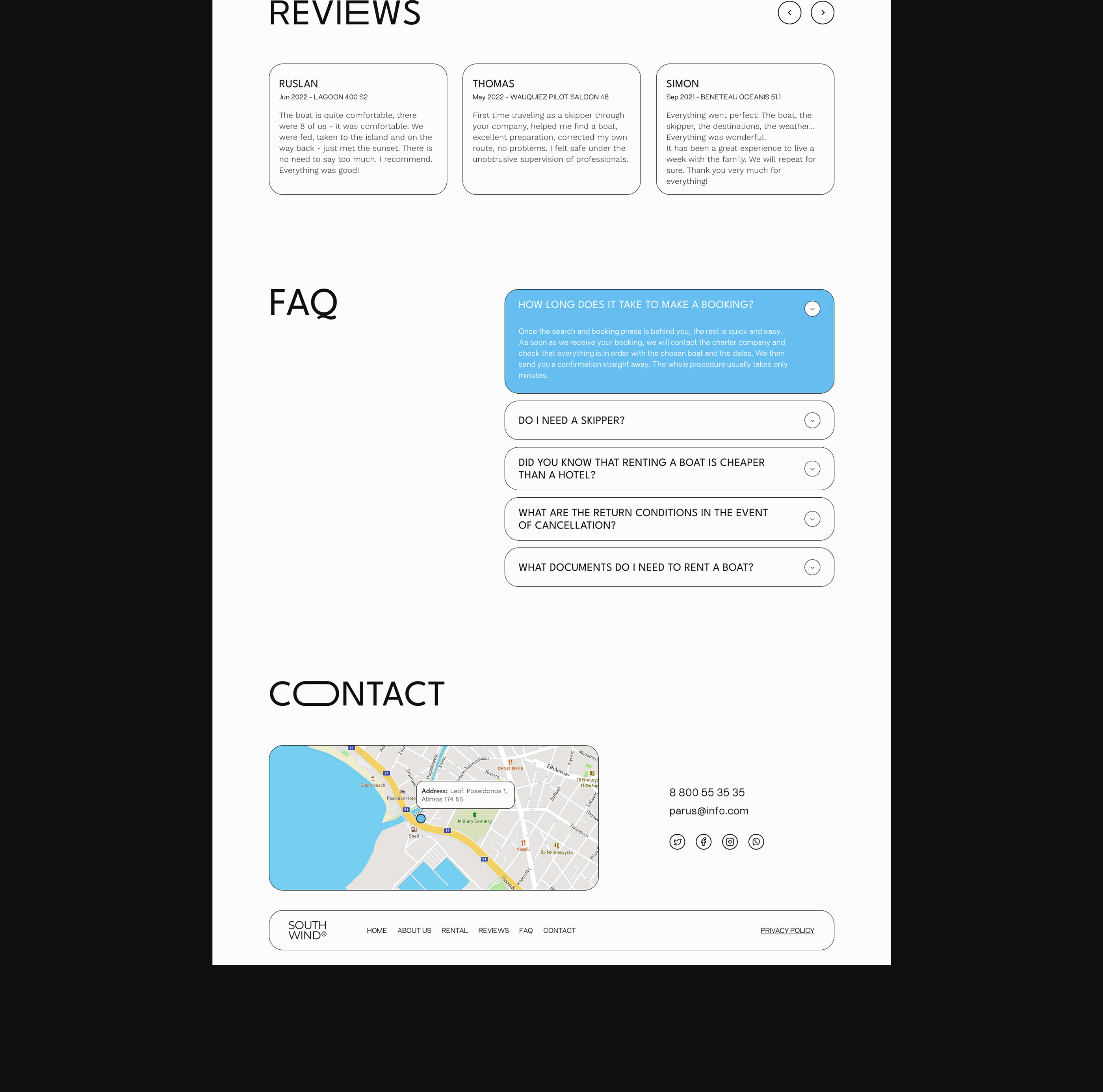 Аренда парусных яхт - Landing page — Изображение №7 — Интерфейсы, Маркетинг на Dprofile