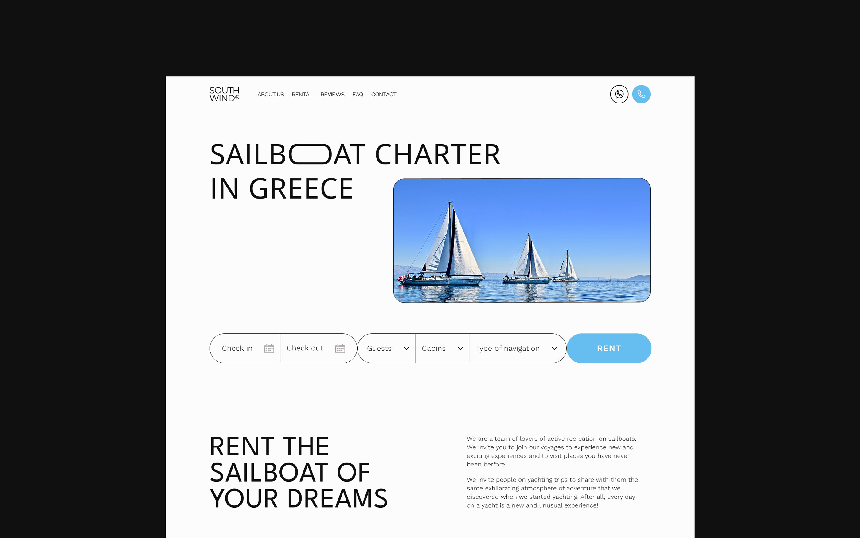 Аренда парусных яхт - Landing page — Изображение №5 — Интерфейсы, Маркетинг на Dprofile