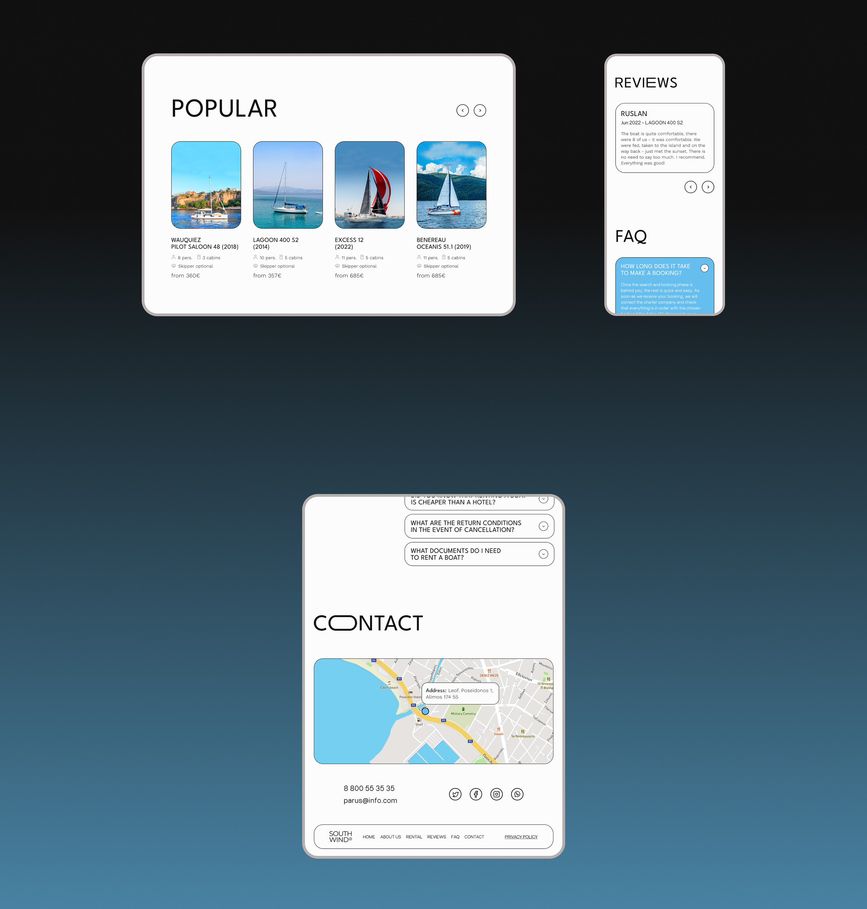 Аренда парусных яхт - Landing page — Изображение №14 — Интерфейсы, Маркетинг на Dprofile