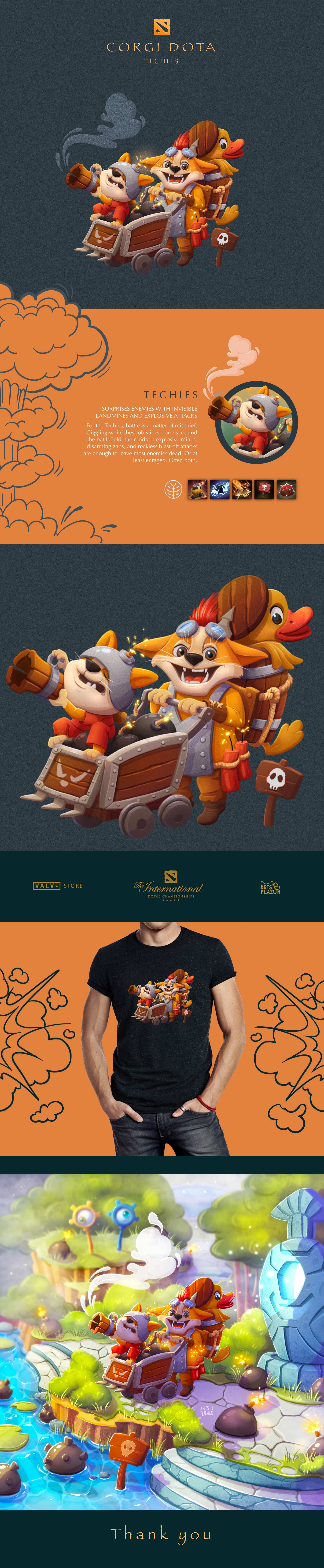 Corgi DOTA2. Techies. — Изображение №1 — Иллюстрация, Графика на Dprofile