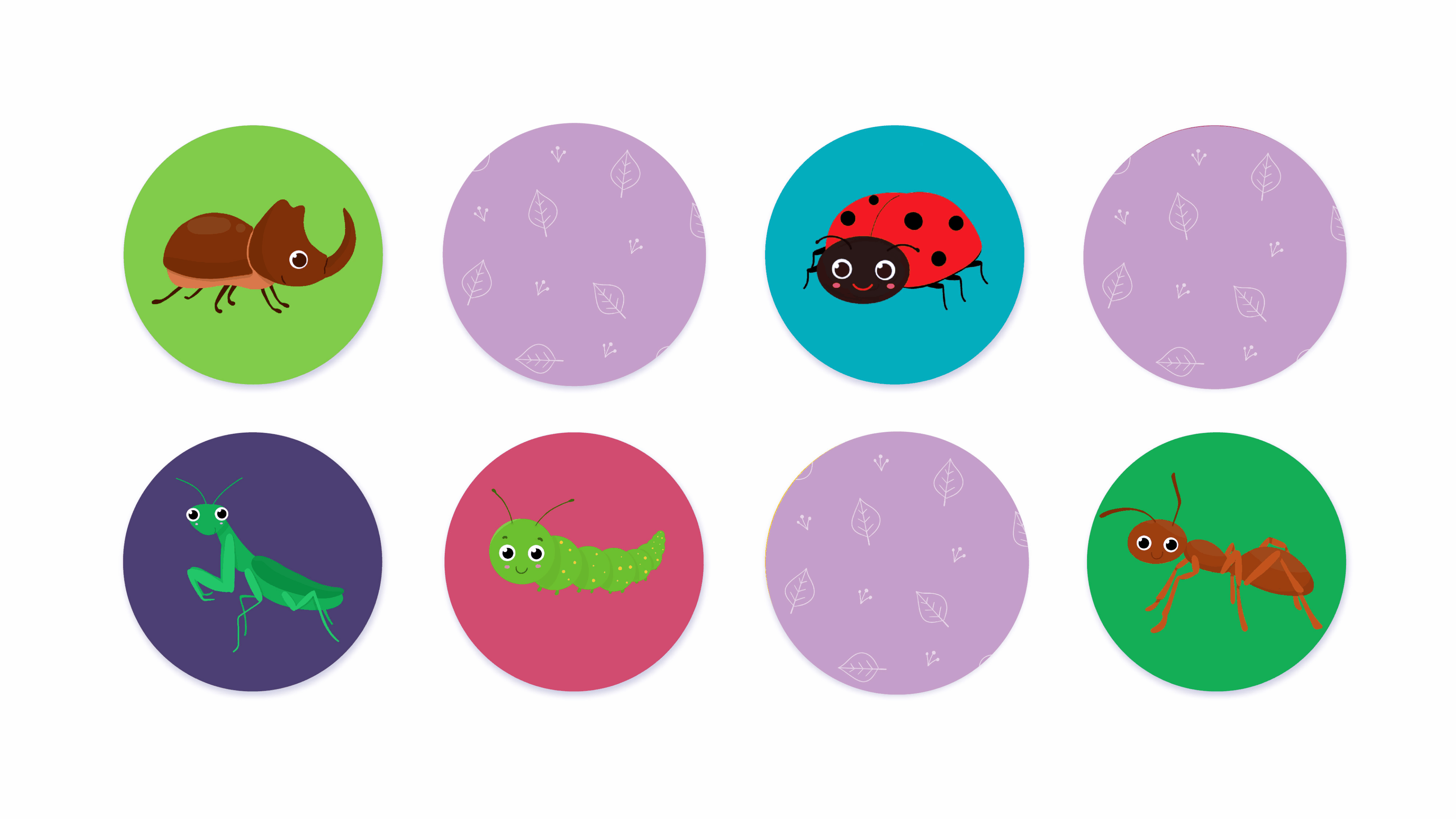 Memory game cards insects for kids — Изображение №6 — Иллюстрация на Dprofile