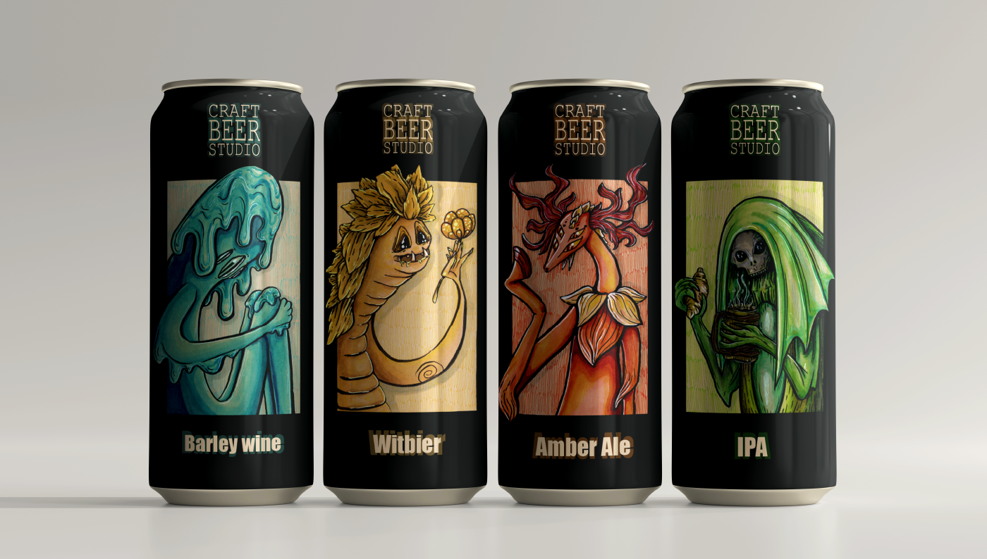 CRAFT BEER STUDIO. Упаковка пива с монстрами — Изображение №1 — Брендинг, Иллюстрация на Dprofile