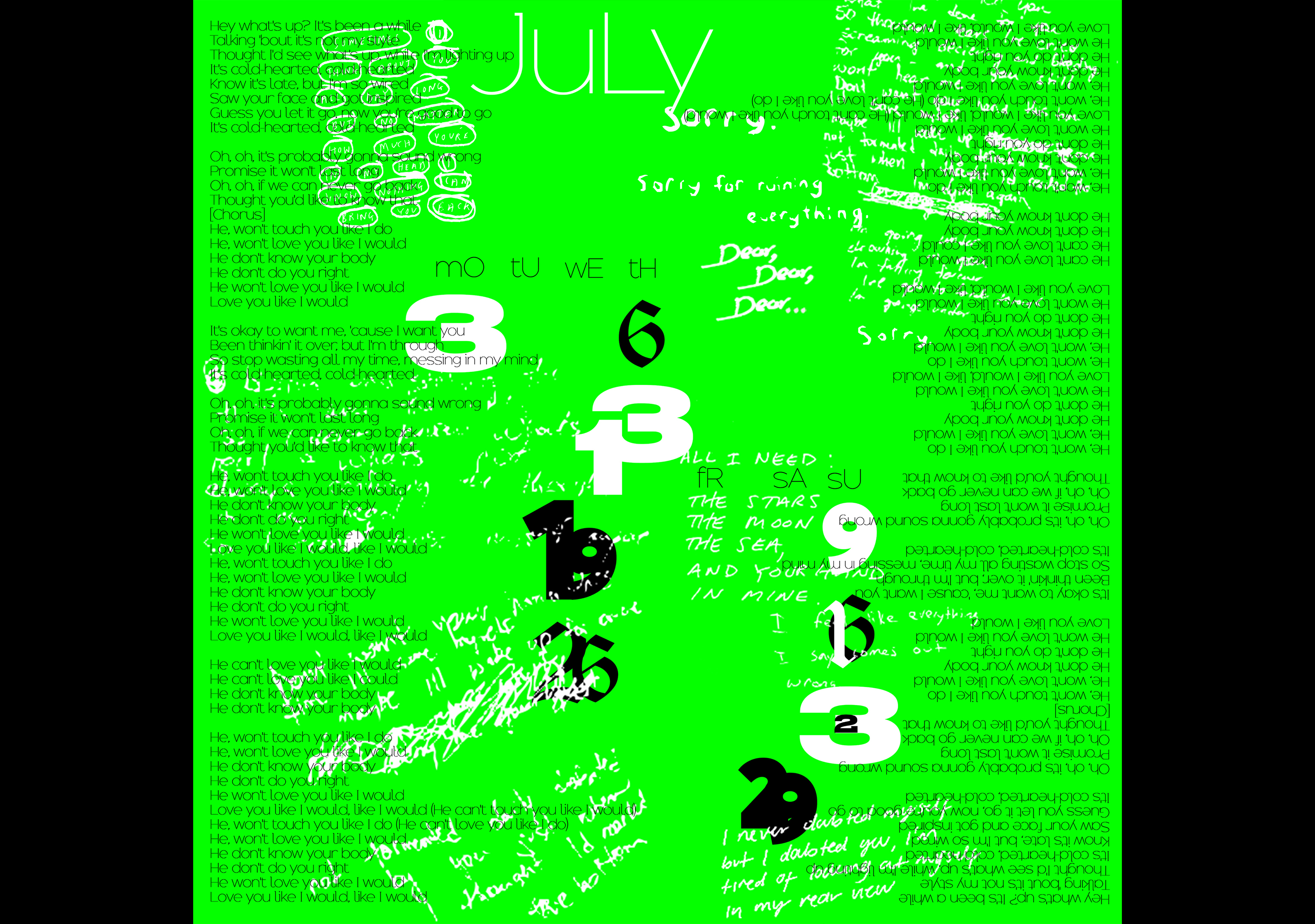 Календарь по альбому «Mind of Mine» ZAYN — Изображение №7 — Графика на Dprofile