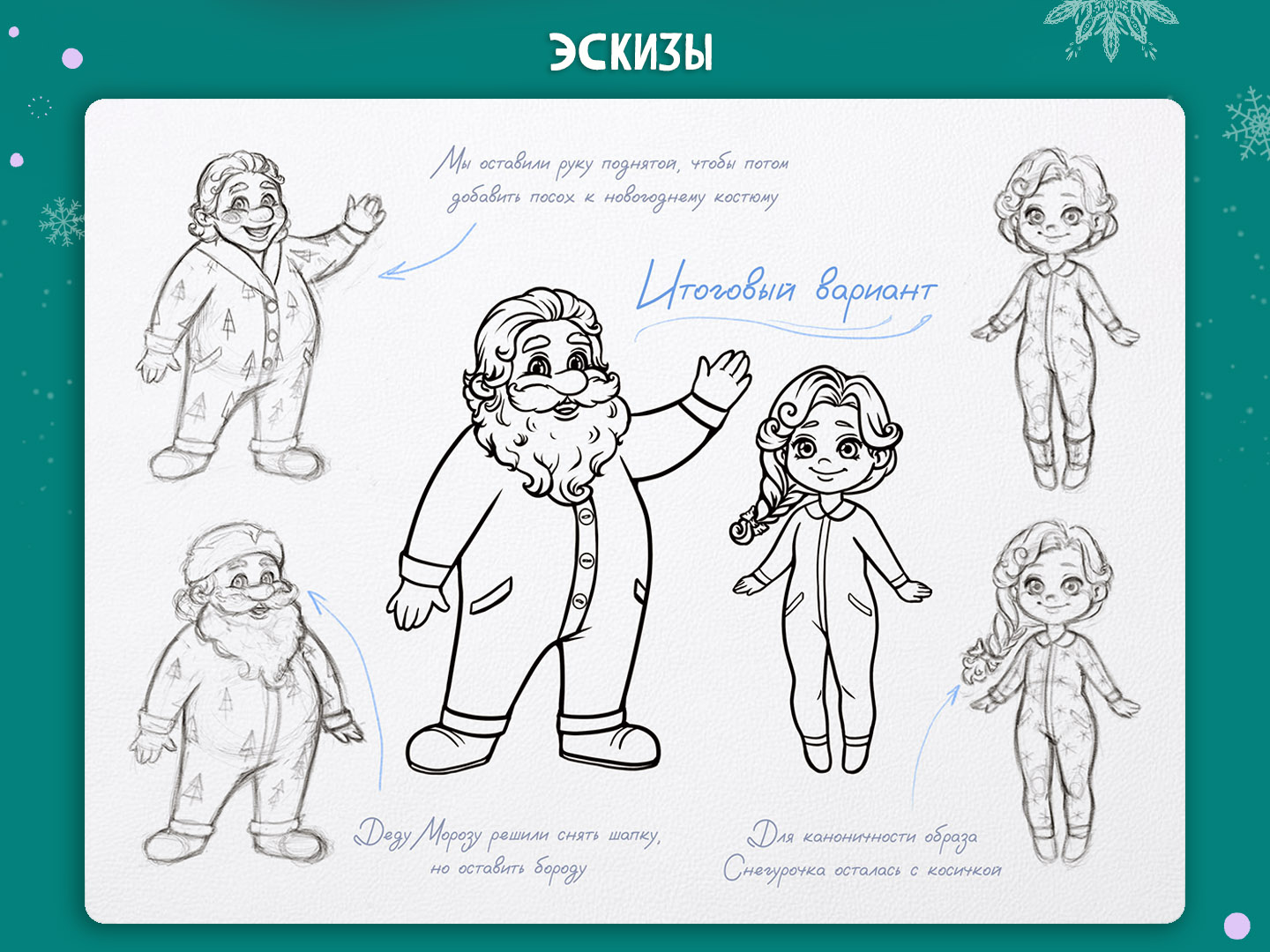 Иллюстрации для новогоднего набора бумажных кукл — Изображение №4 — Иллюстрация на Dprofile