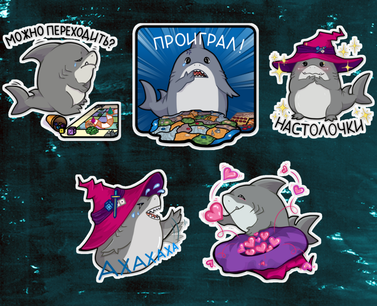 Shark stickers — Брендинг, Иллюстрация на Dprofile