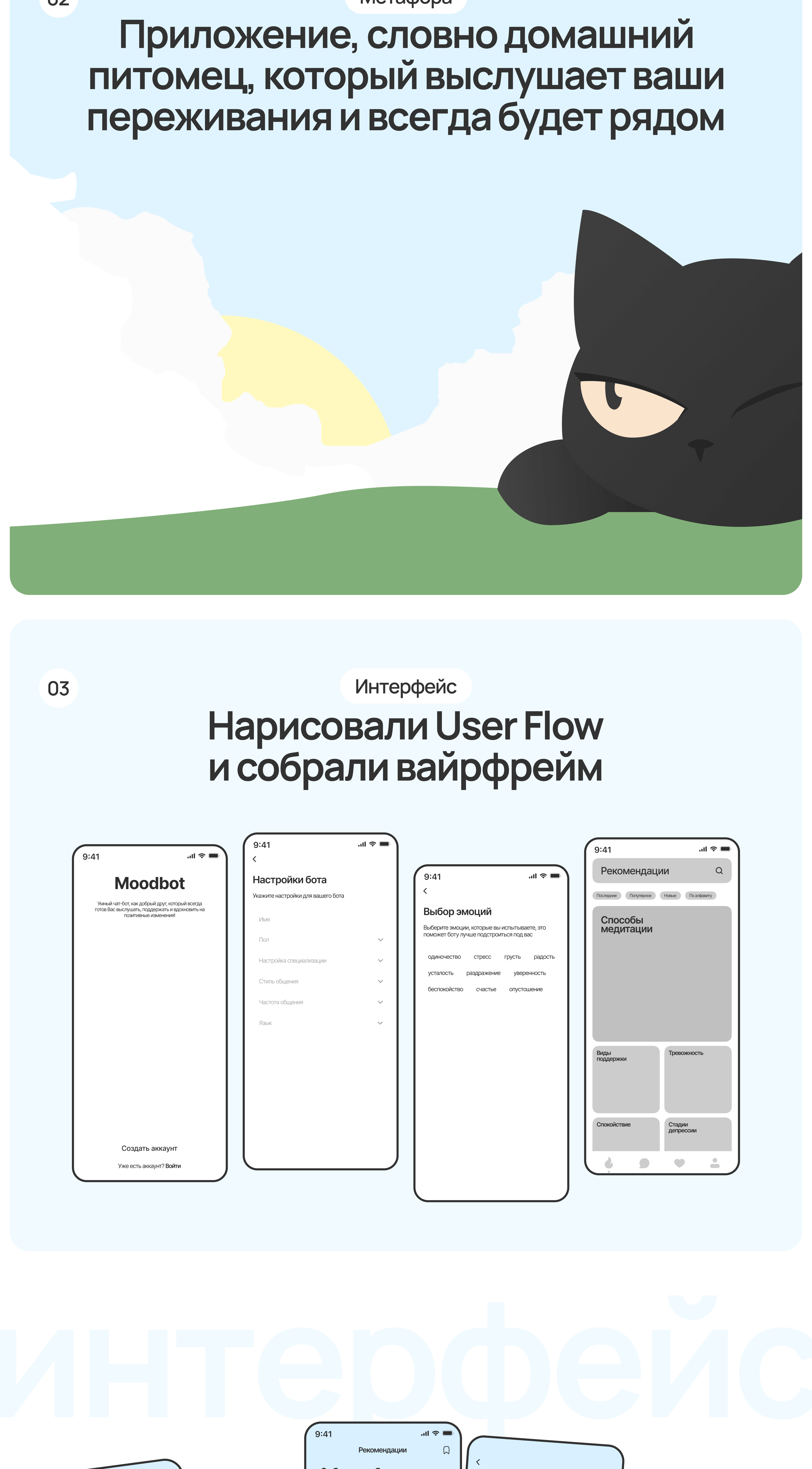 Moodbot / Psychological help app — Изображение №2 — Интерфейсы, Иллюстрация на Dprofile