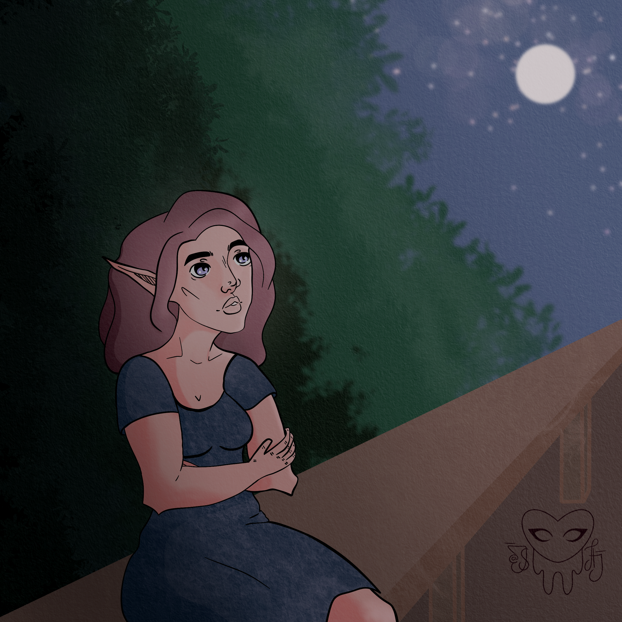 Moon in the park | Digital art — Изображение №3 — Иллюстрация на Dprofile