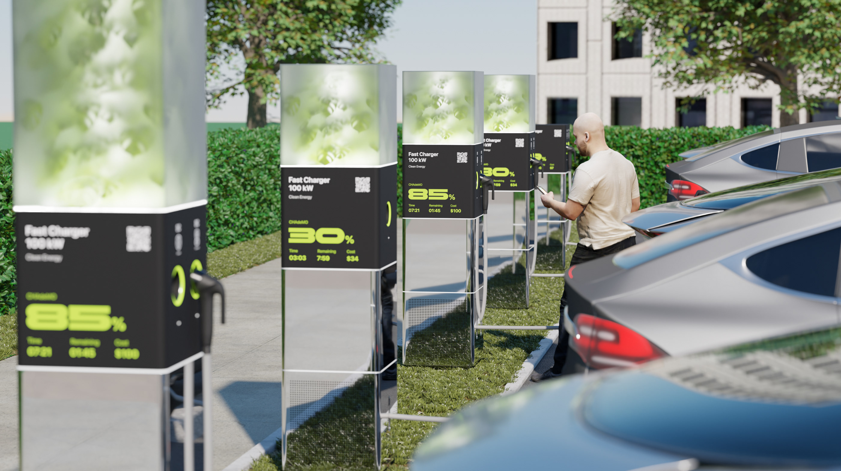 LEVITAN. EV Charging Station — Изображение №6 — Интерфейсы, 3D на Dprofile