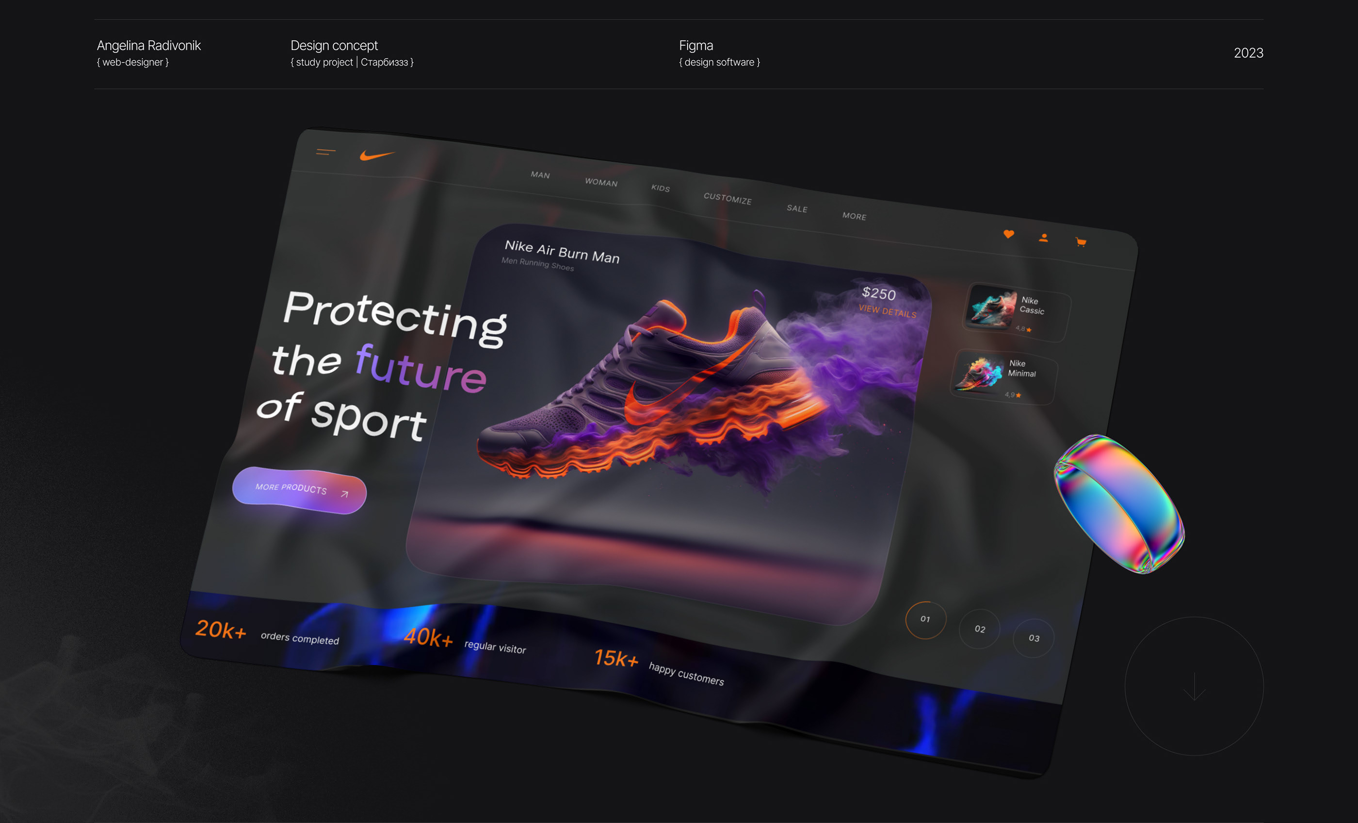 Nike Sneakers | Redesign concept — Изображение №1 — Интерфейсы, Брендинг на Dprofile