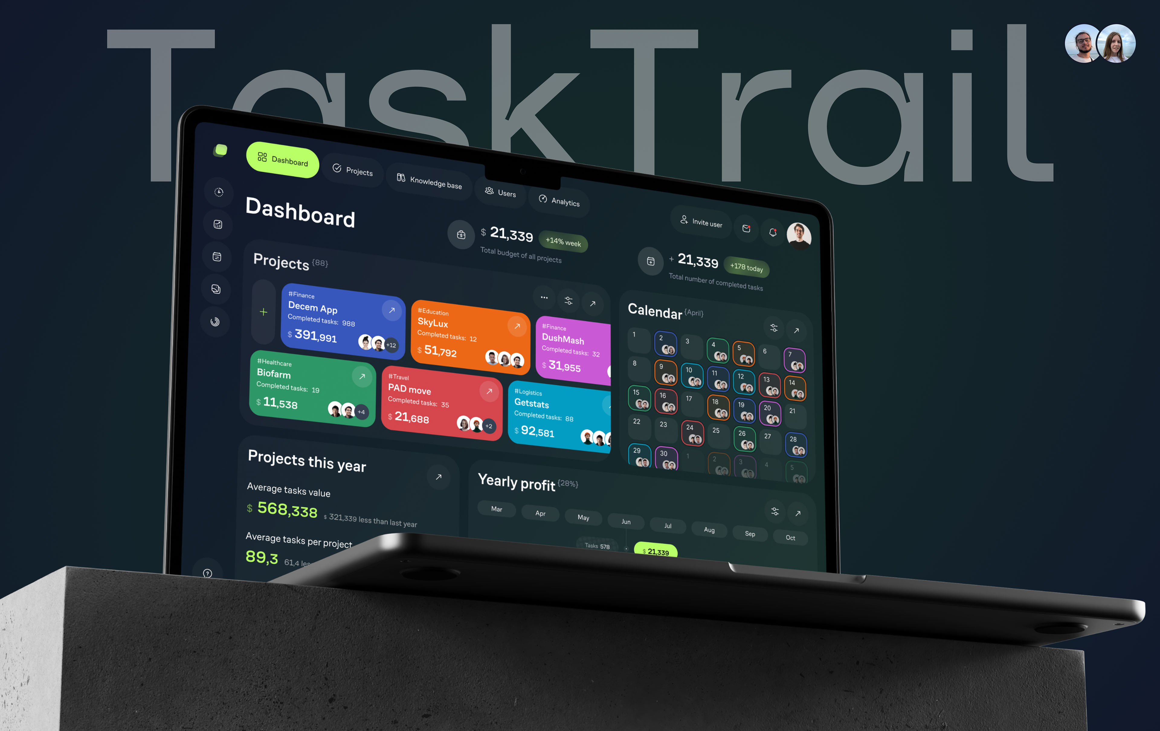 TaskTrail — CRM & ERP — SaaS & UX UI — Изображение №1 — Интерфейсы на Dprofile