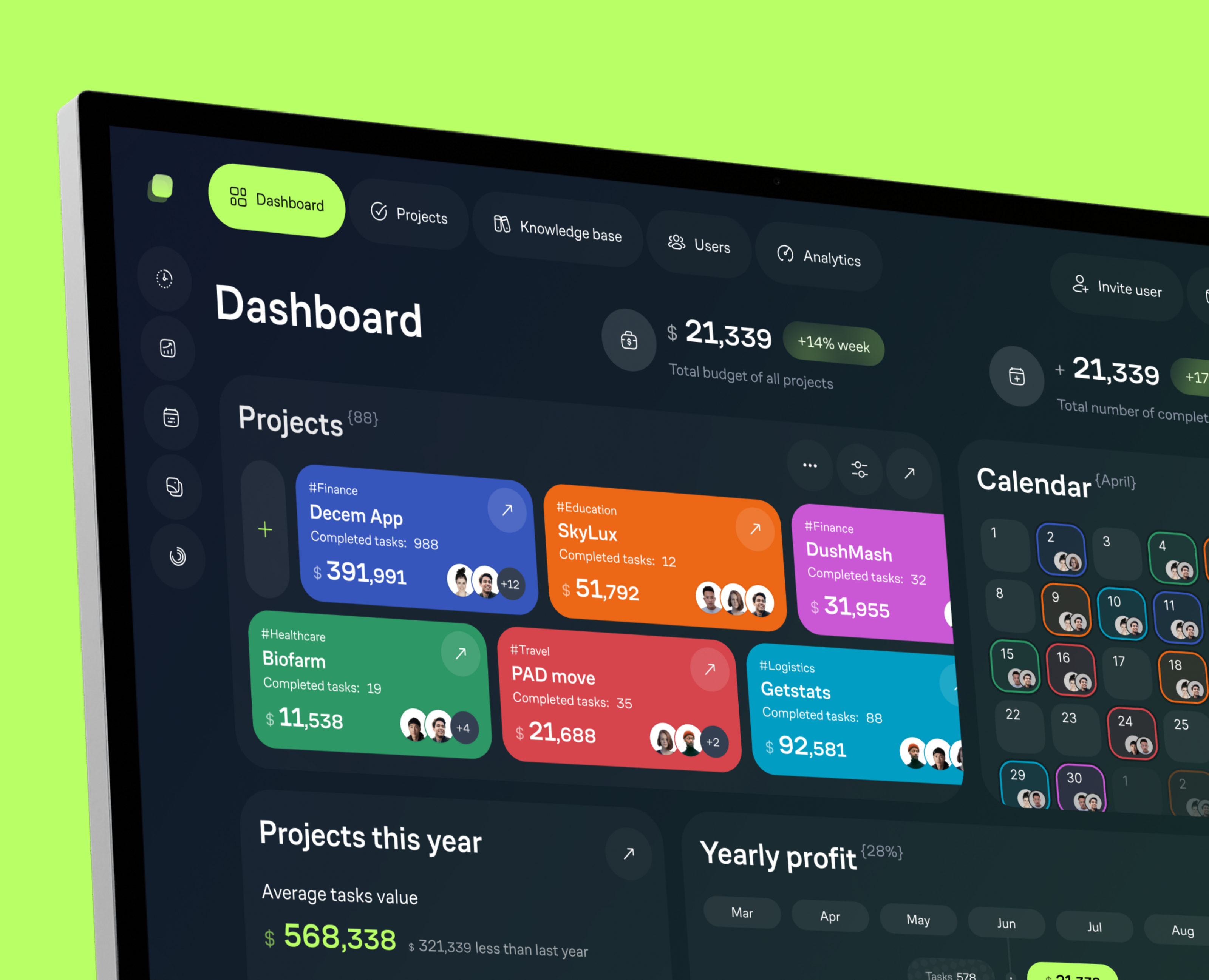 TaskTrail — CRM & ERP — SaaS & UX UI — Интерфейсы на Dprofile
