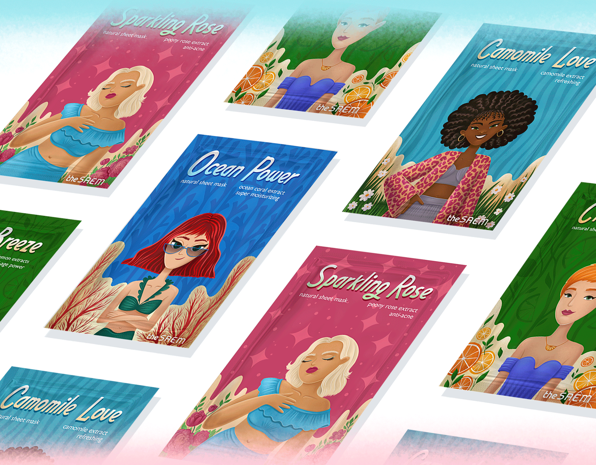 Face masks packaging design — Изображение №9 — Иллюстрация, Графика на Dprofile
